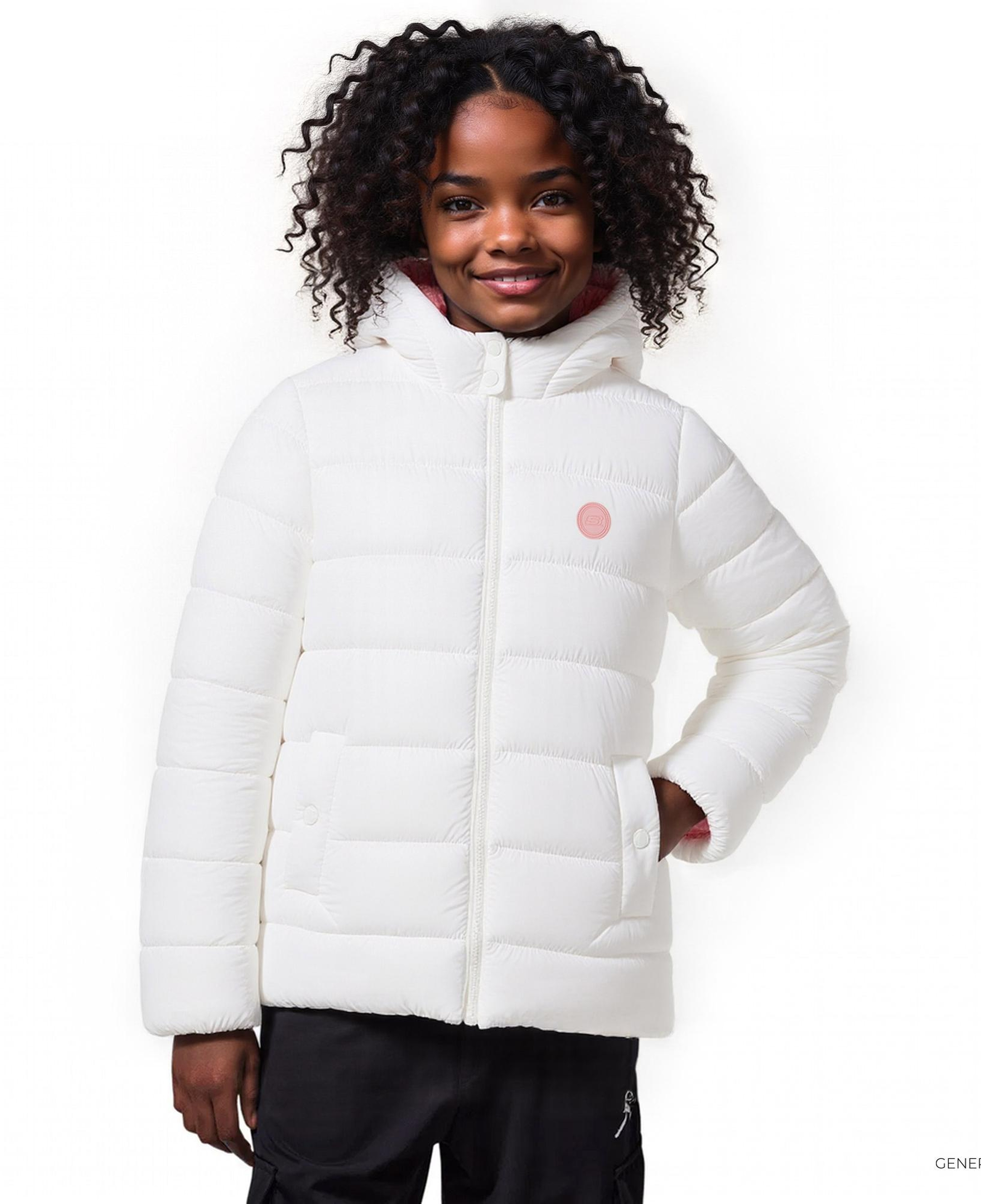 Skechers G Outerwear Padded Çocuk Beyaz Ceket