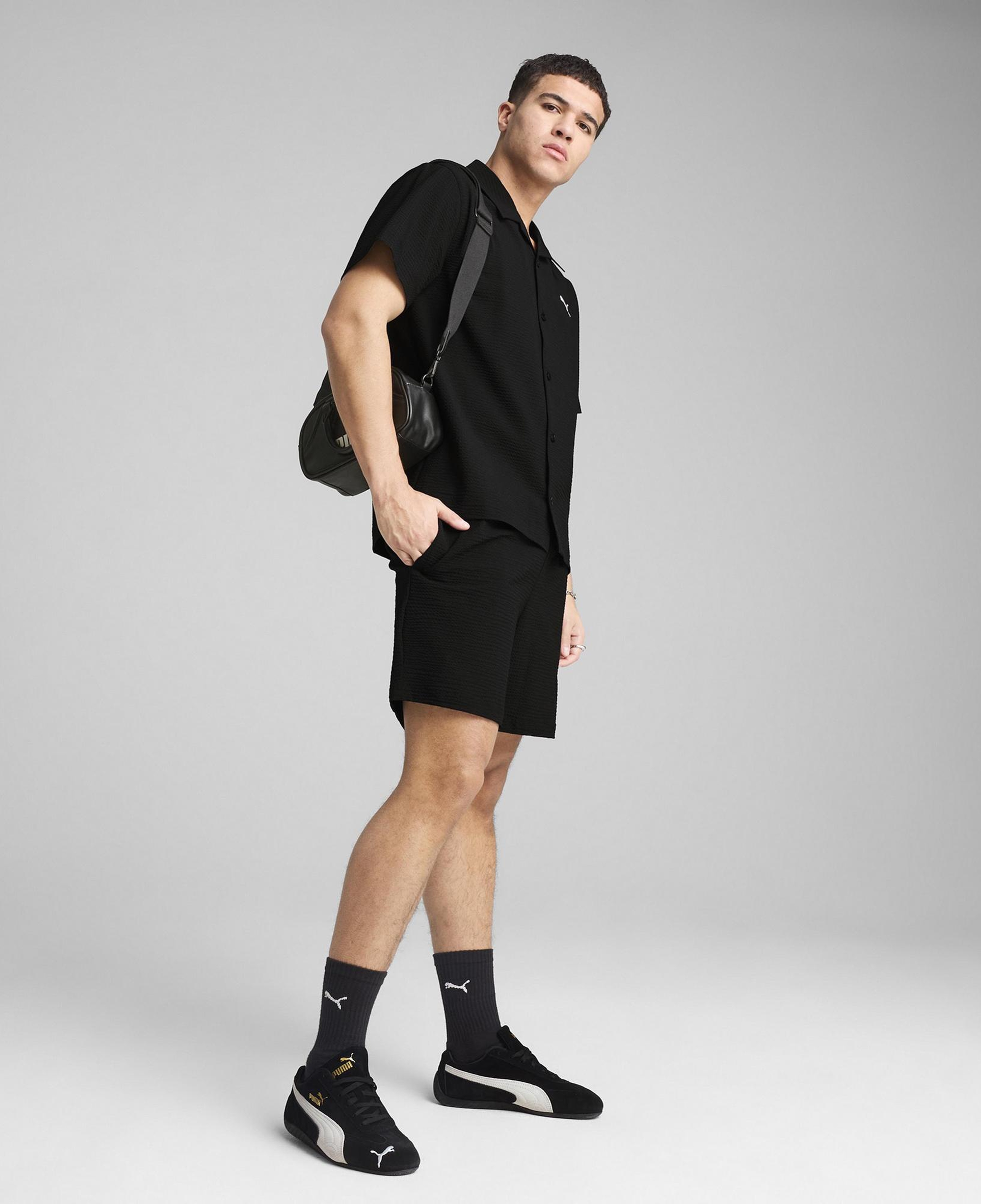 Puma Wardrobe Ess Relaxed Erkek Siyah Gömlek