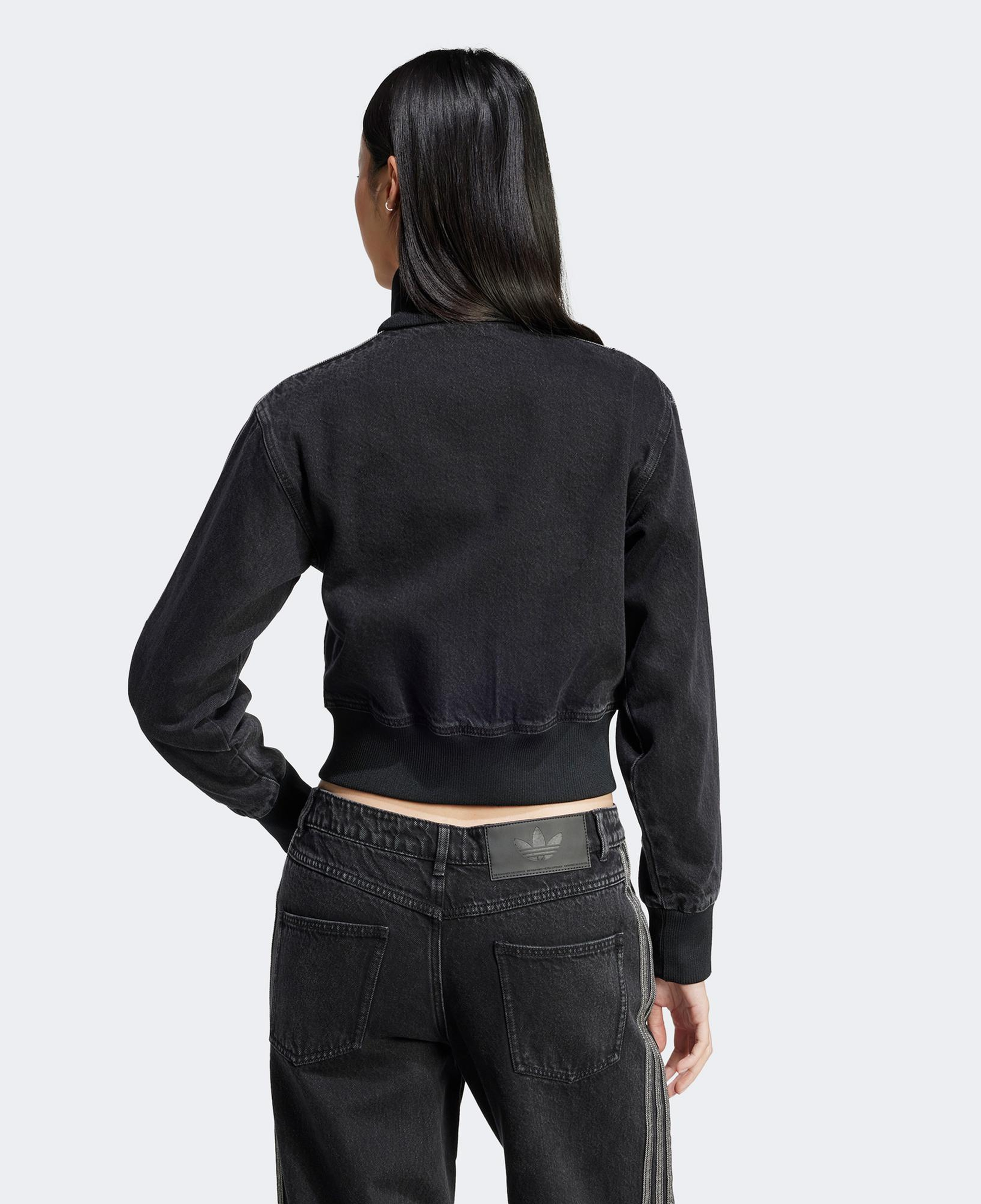 adidas Adicolor Denim Fermuarlı Kadın Siyah Eşofman Üstü