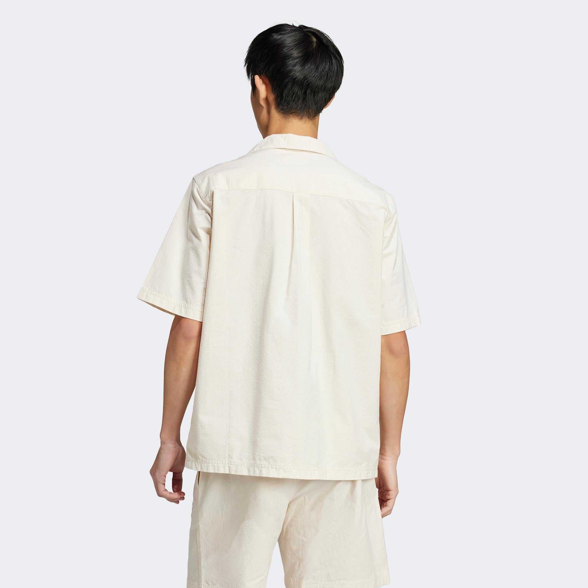 adidas Essentials Plus Erkek Beyaz Kısa Kollu Gömlek