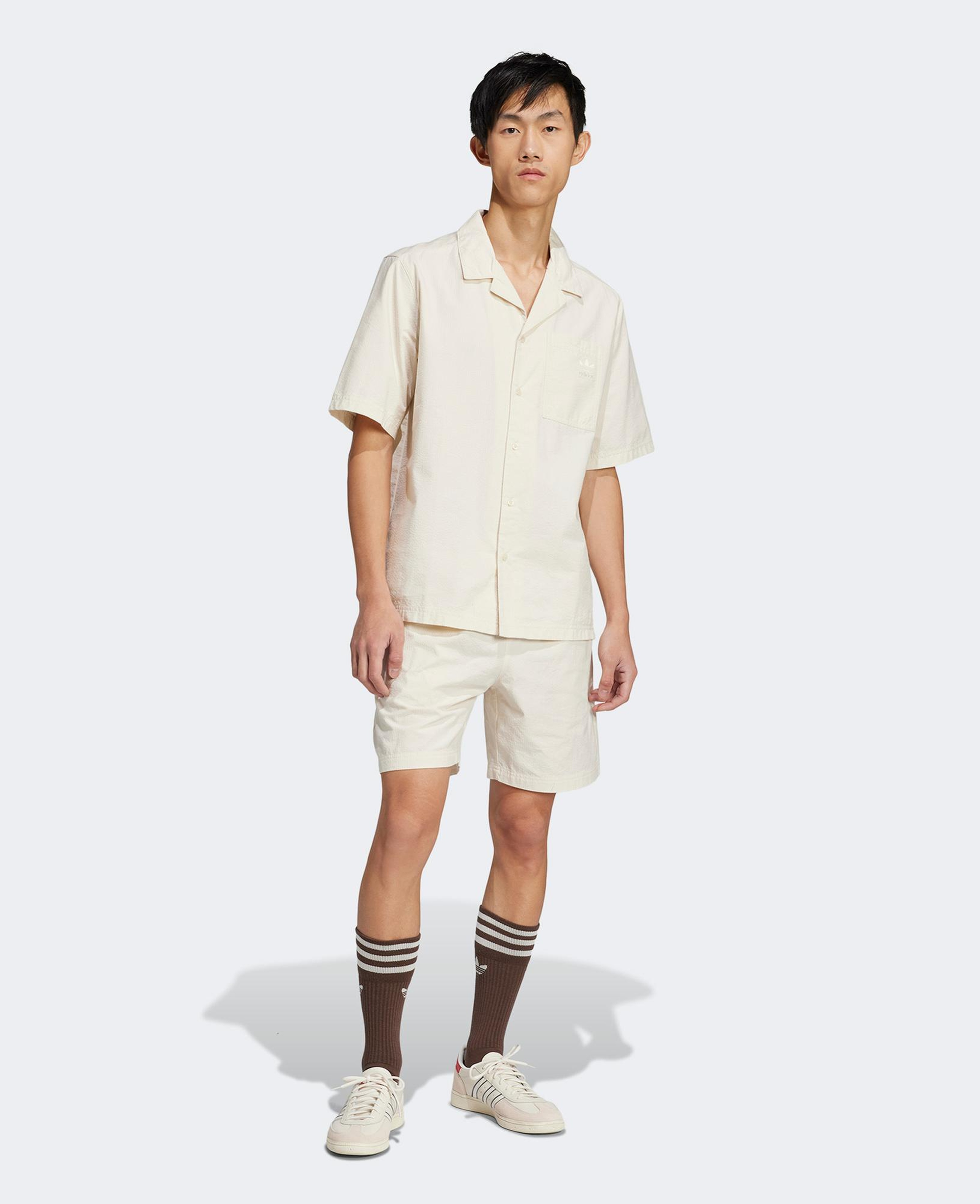 adidas Essentials Plus Erkek Beyaz Kısa Kollu Gömlek