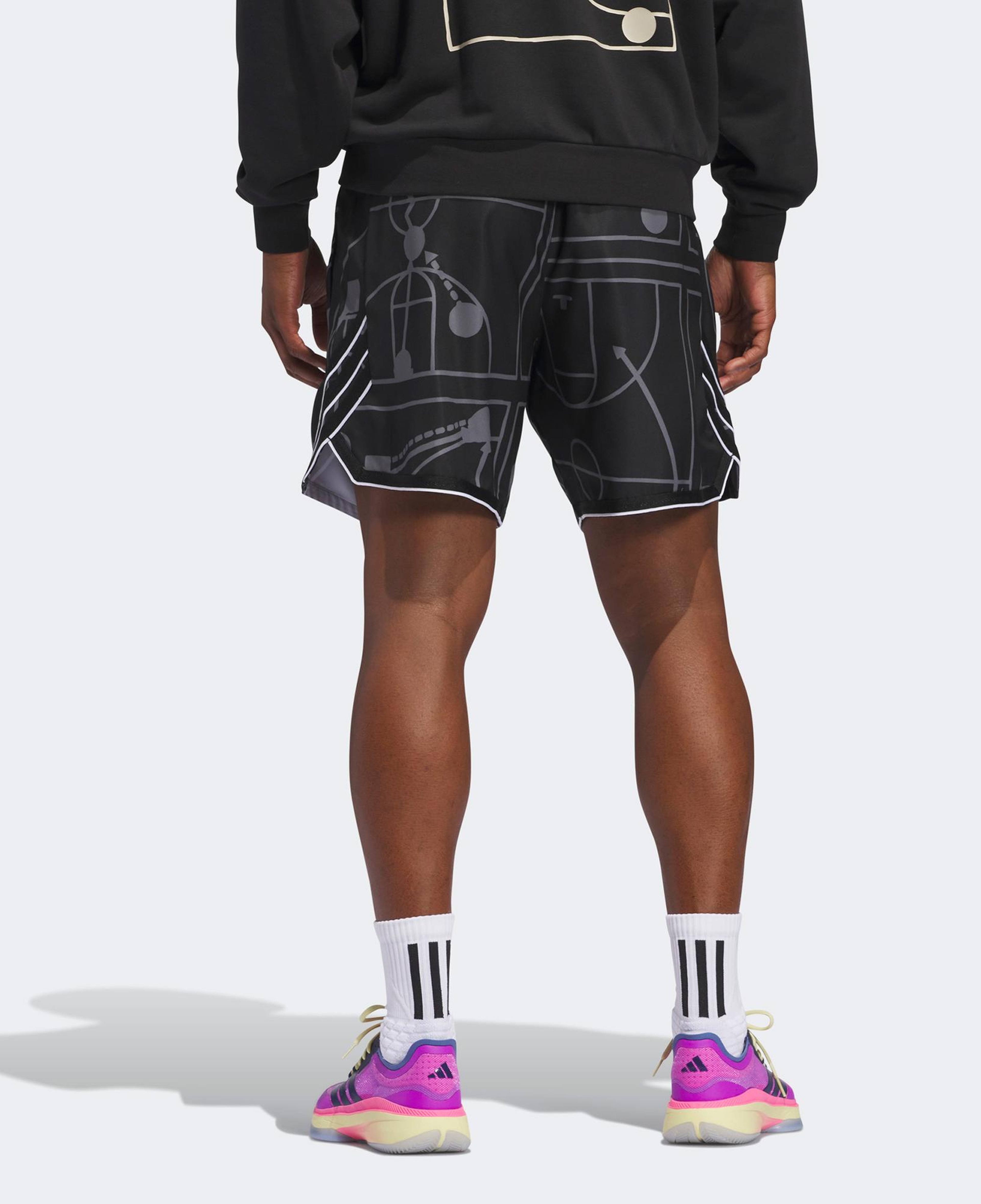 adidas Crazy Lite Allover Print Erkek Siyah Basketbol Şortu