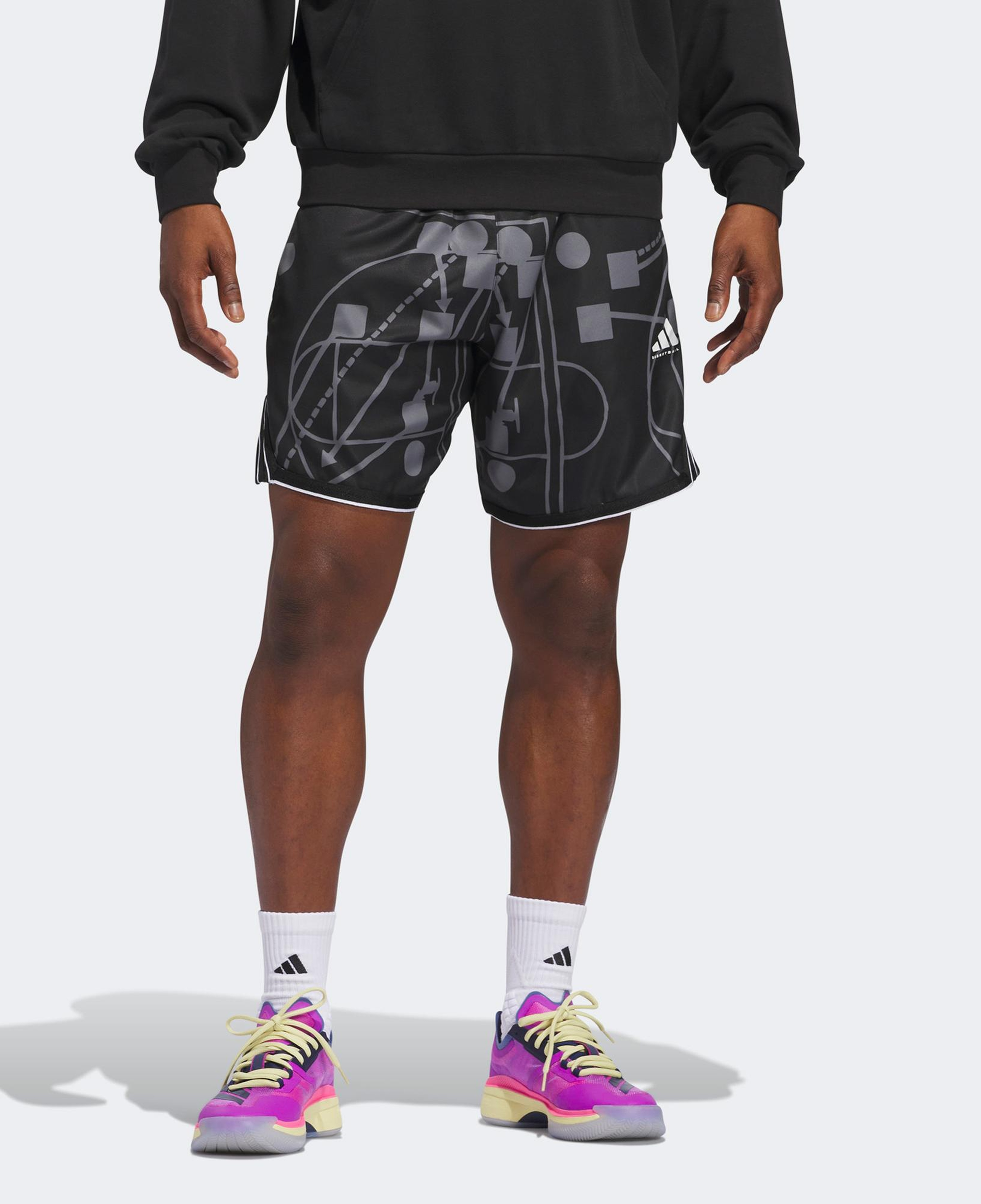 adidas Crazy Lite Allover Print Erkek Siyah Basketbol Şortu