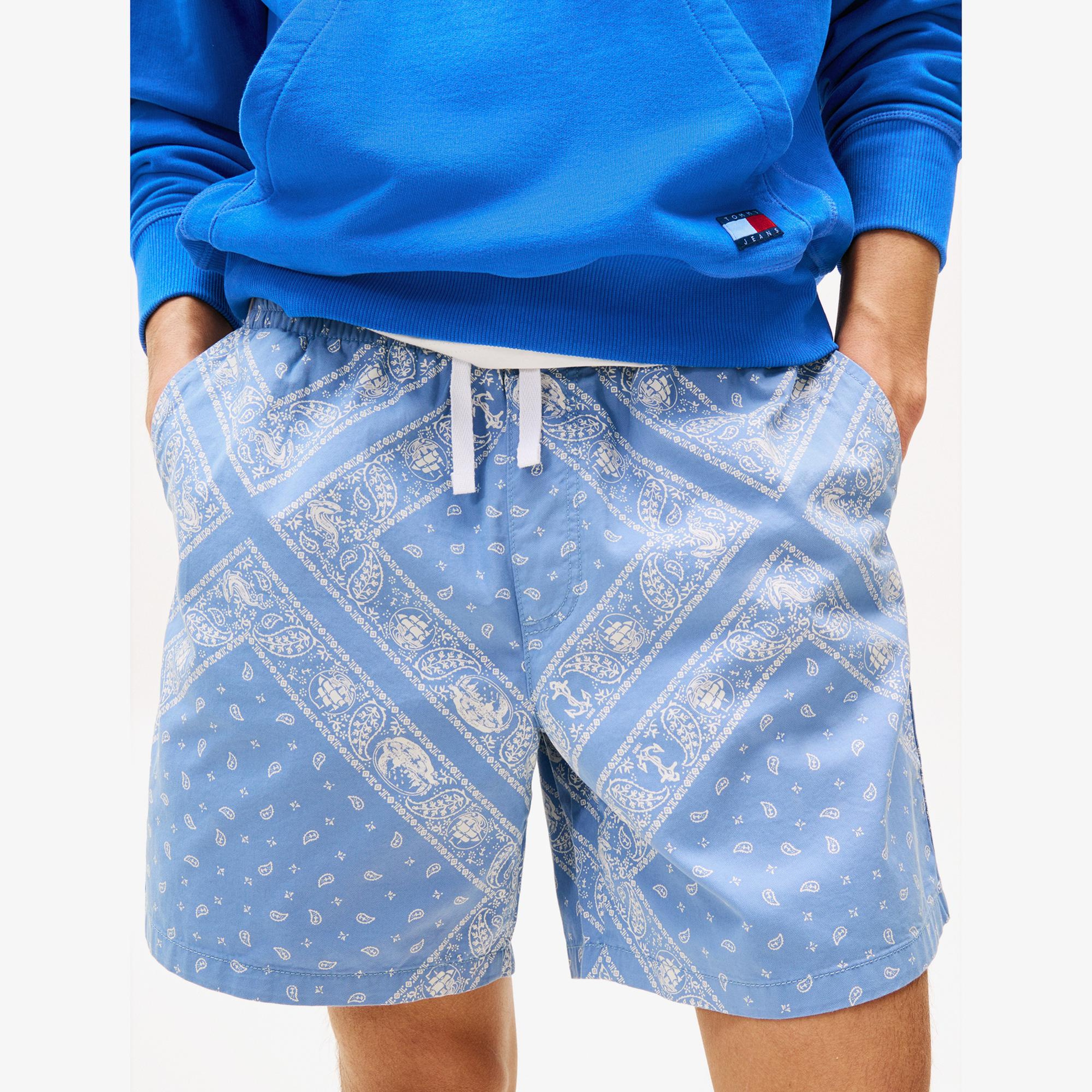 Tommy Jeans Aop Loose Fit Erkek Mavi Deniz Şortu