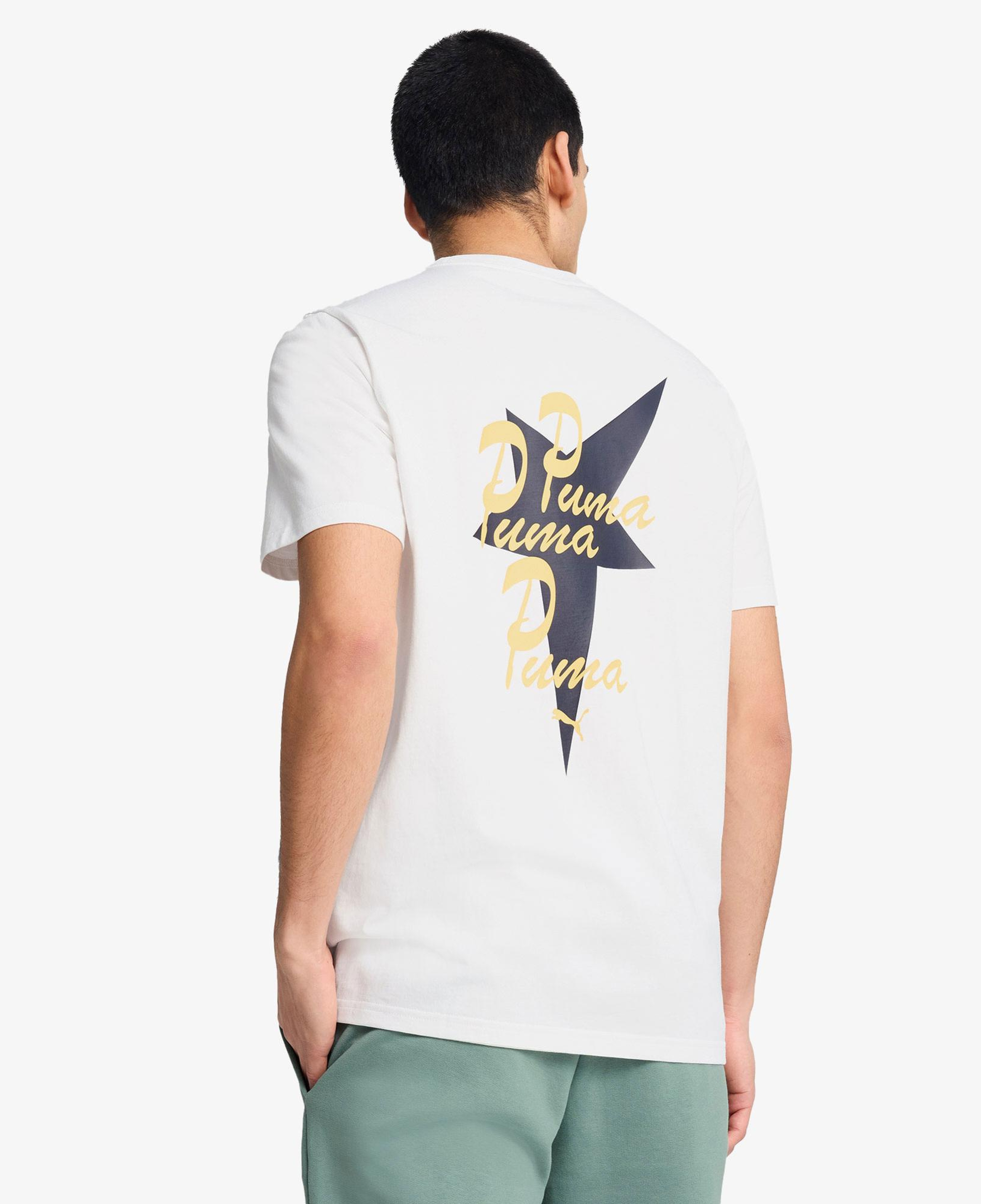 Puma Wardrobe Ess Graphic Erkek Beyaz T-Shirt