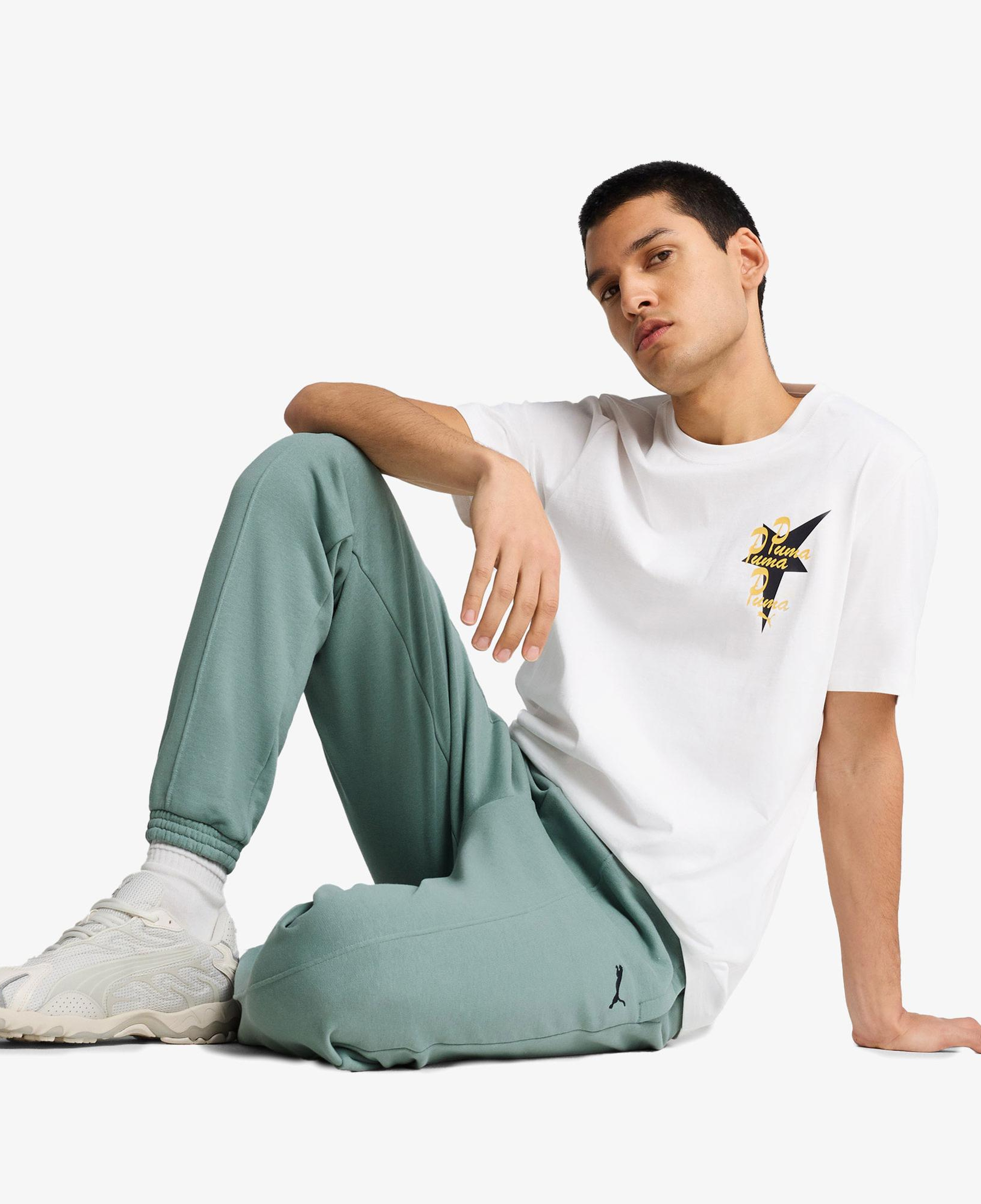 Puma Wardrobe Ess Graphic Erkek Beyaz T-Shirt