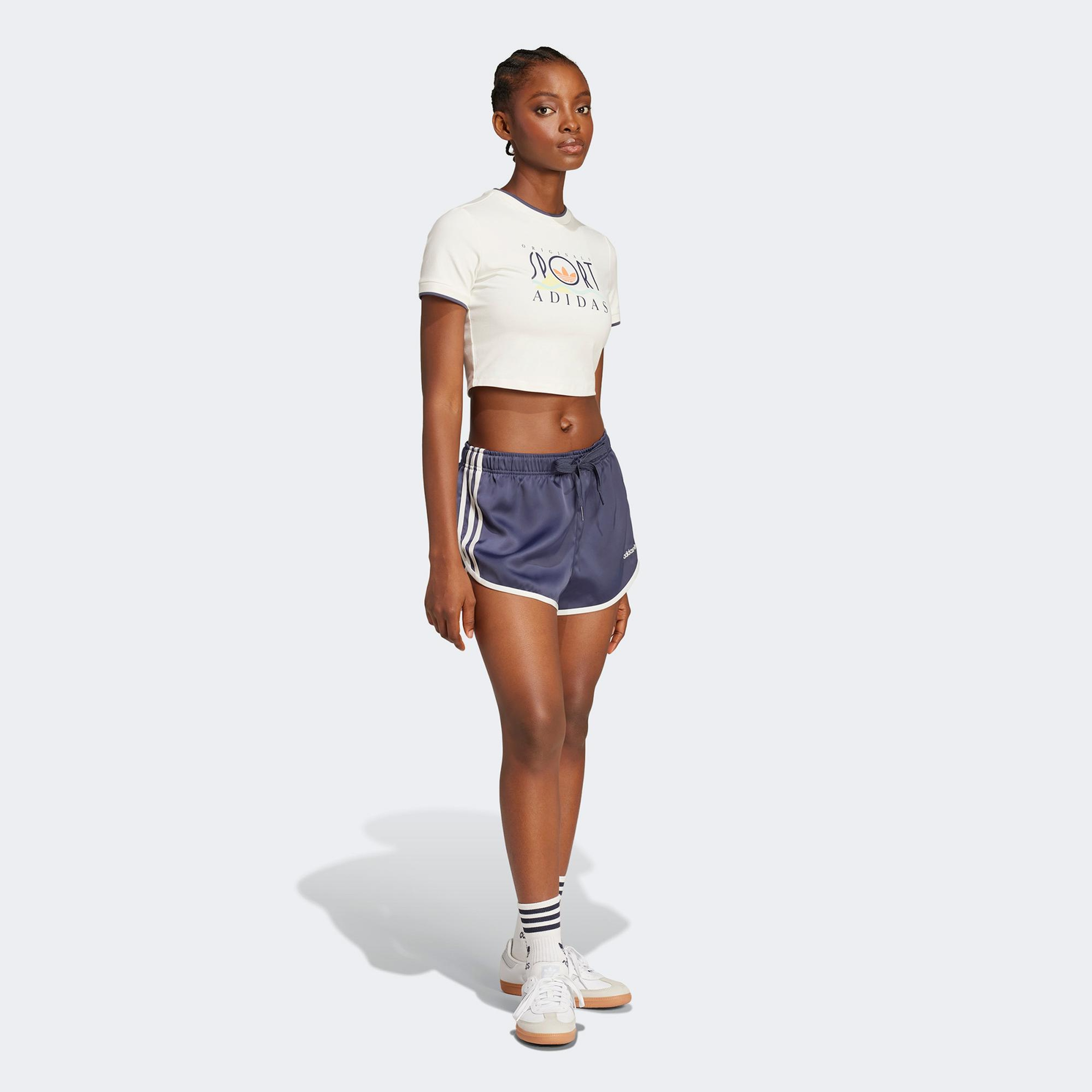 adidas Sportswear Kadın Beyaz Crop T-Shirt