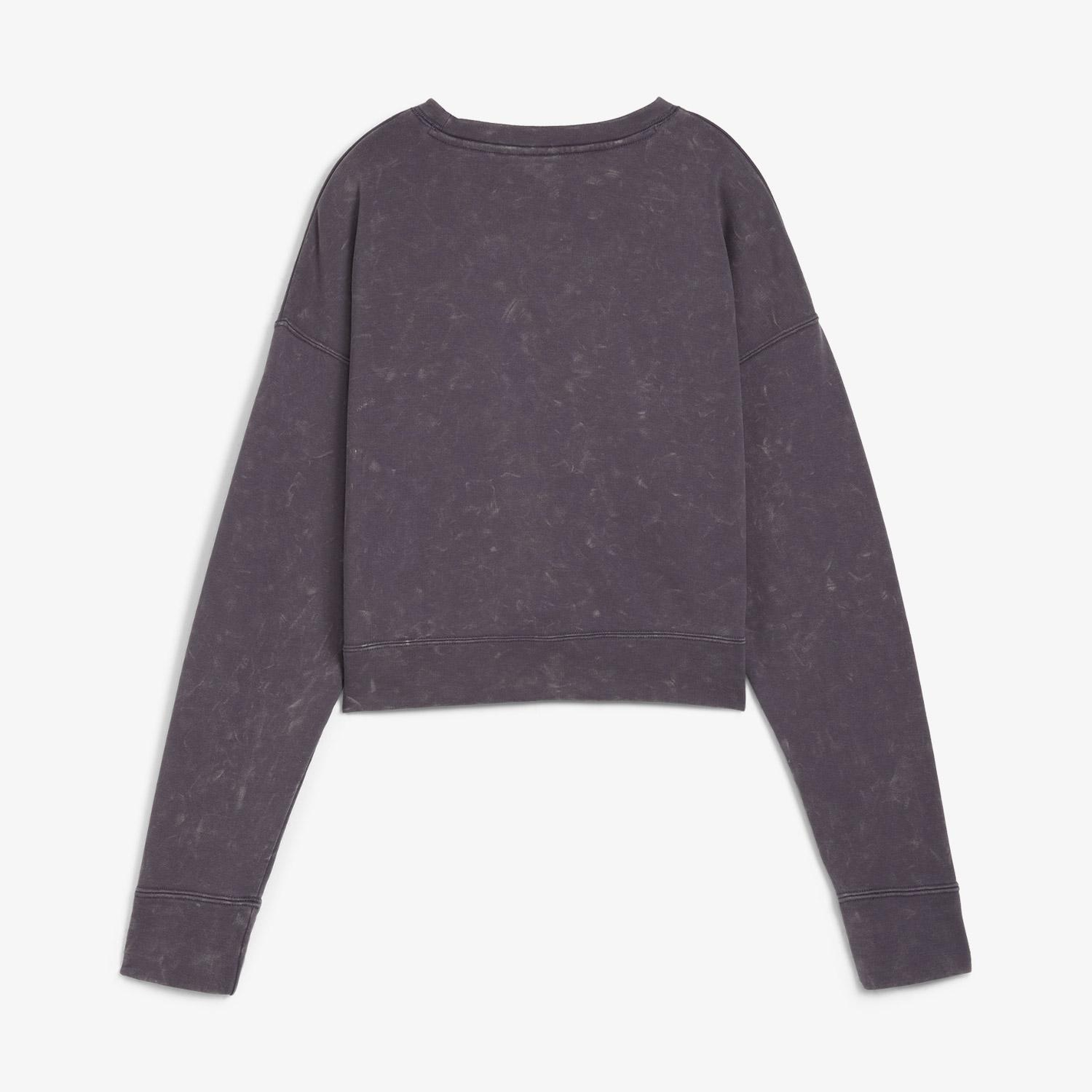 Puma Dare To Relaxed Washed Crew Kadın Gri Sweatshirt