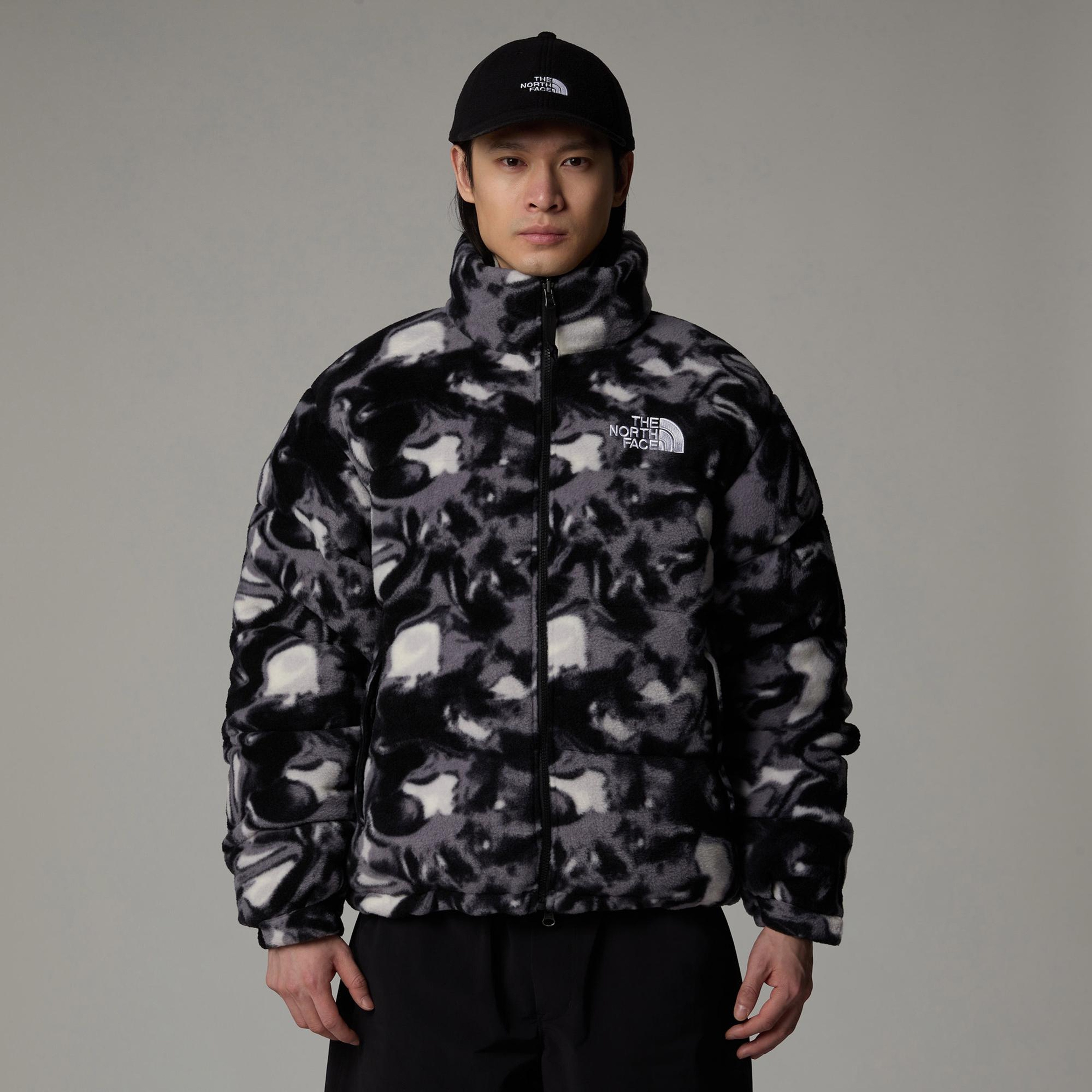 The North Face Polar Nuptse Erkek Desenli Siyah Mont
