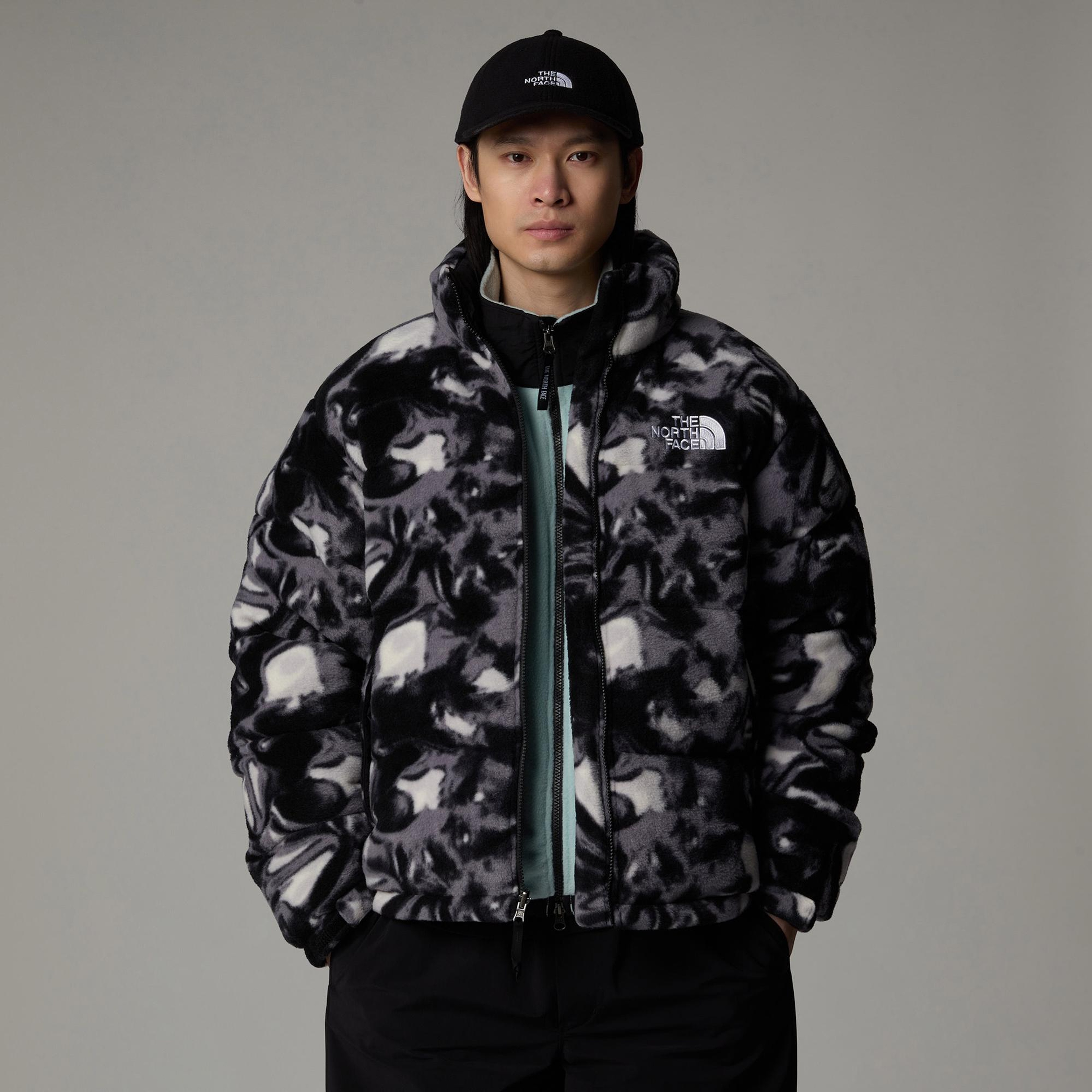 The North Face Polar Nuptse Erkek Desenli Siyah Mont