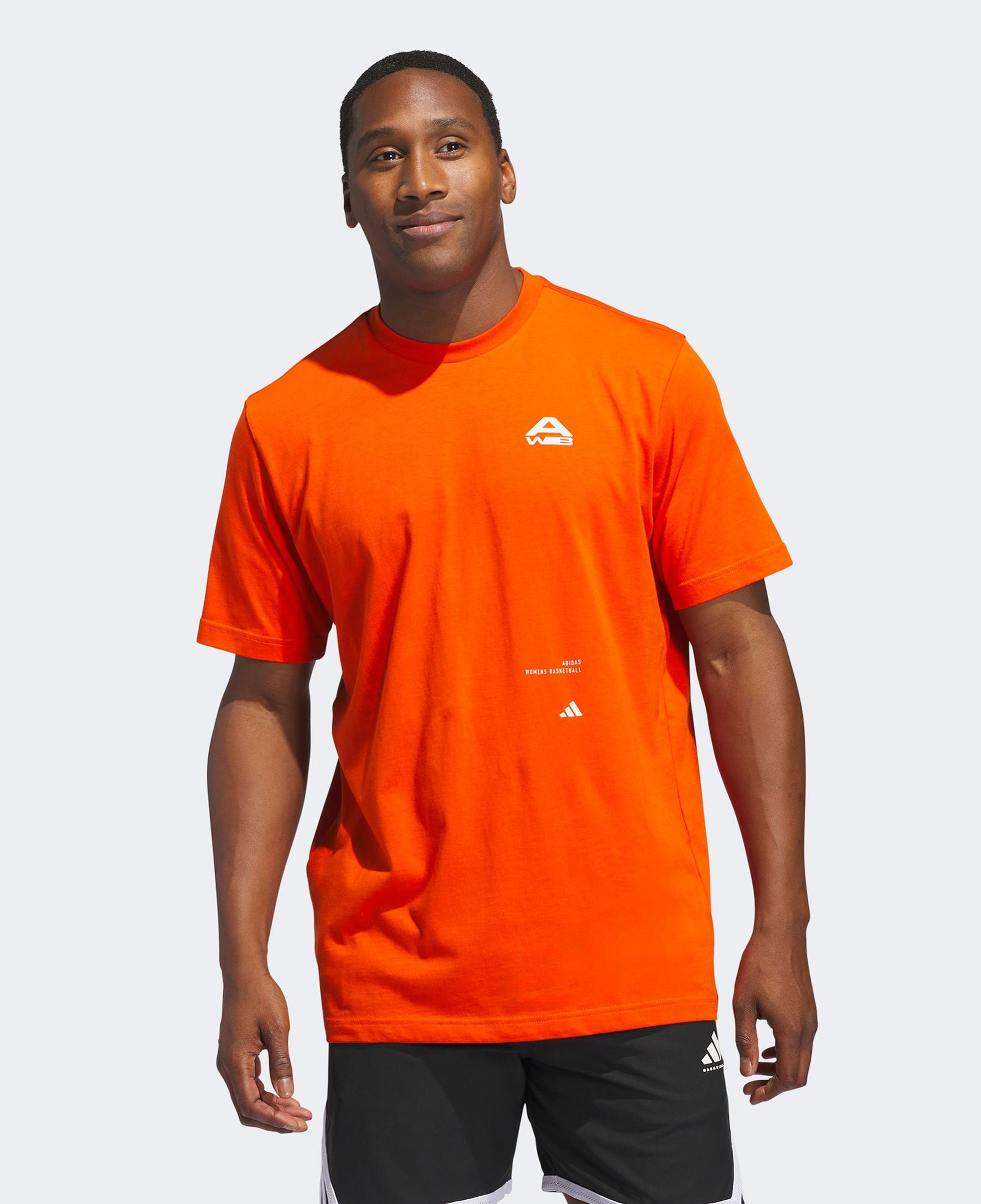 adidas Basketbol Baskılı Erkek Turuncu T-Shirt