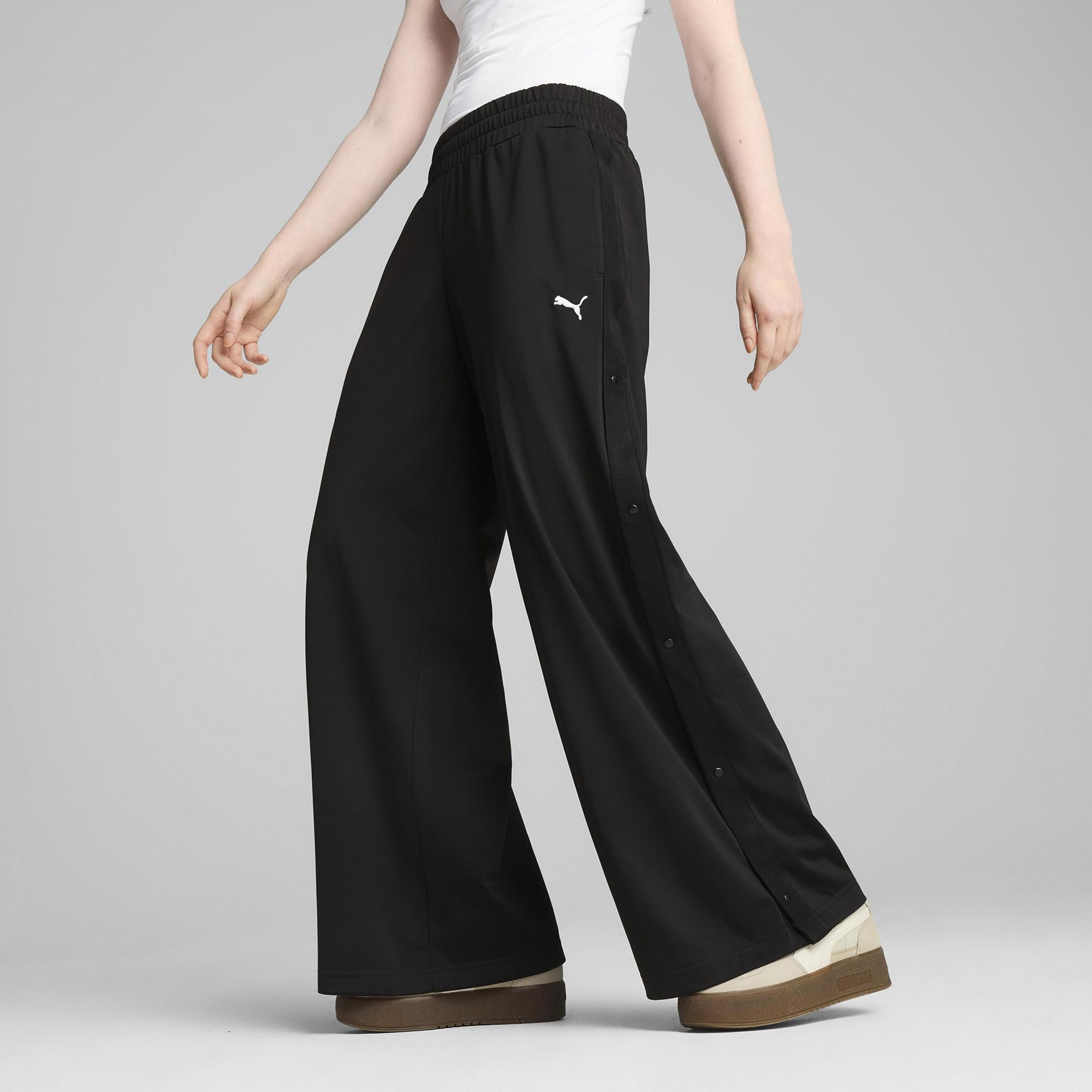 Puma Wardrobe Essentials Low Rise Kadın Siyah Popper Eşofman Altı
