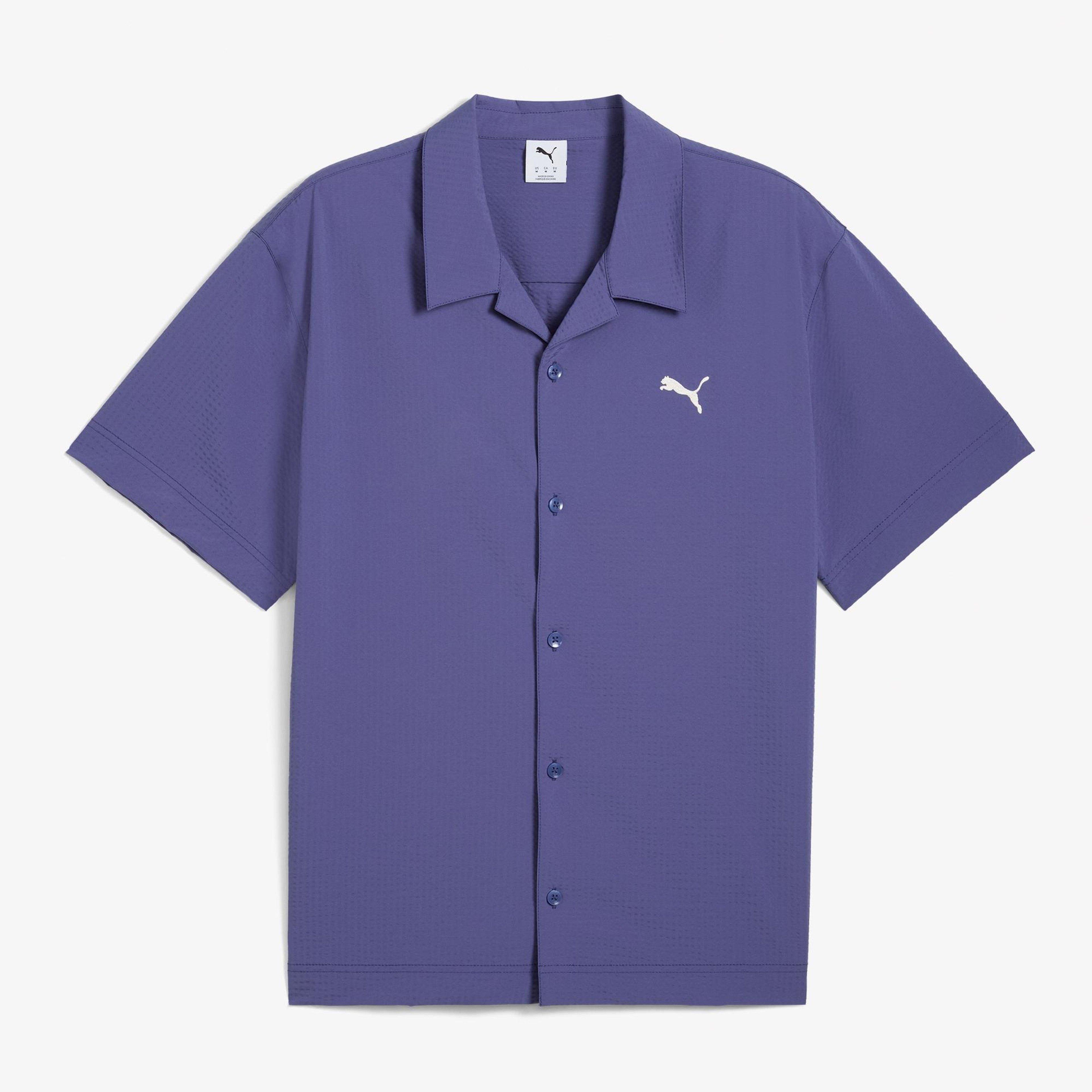 Puma Wardrobe Ess Relaxed Erkek Mavi Gömlek