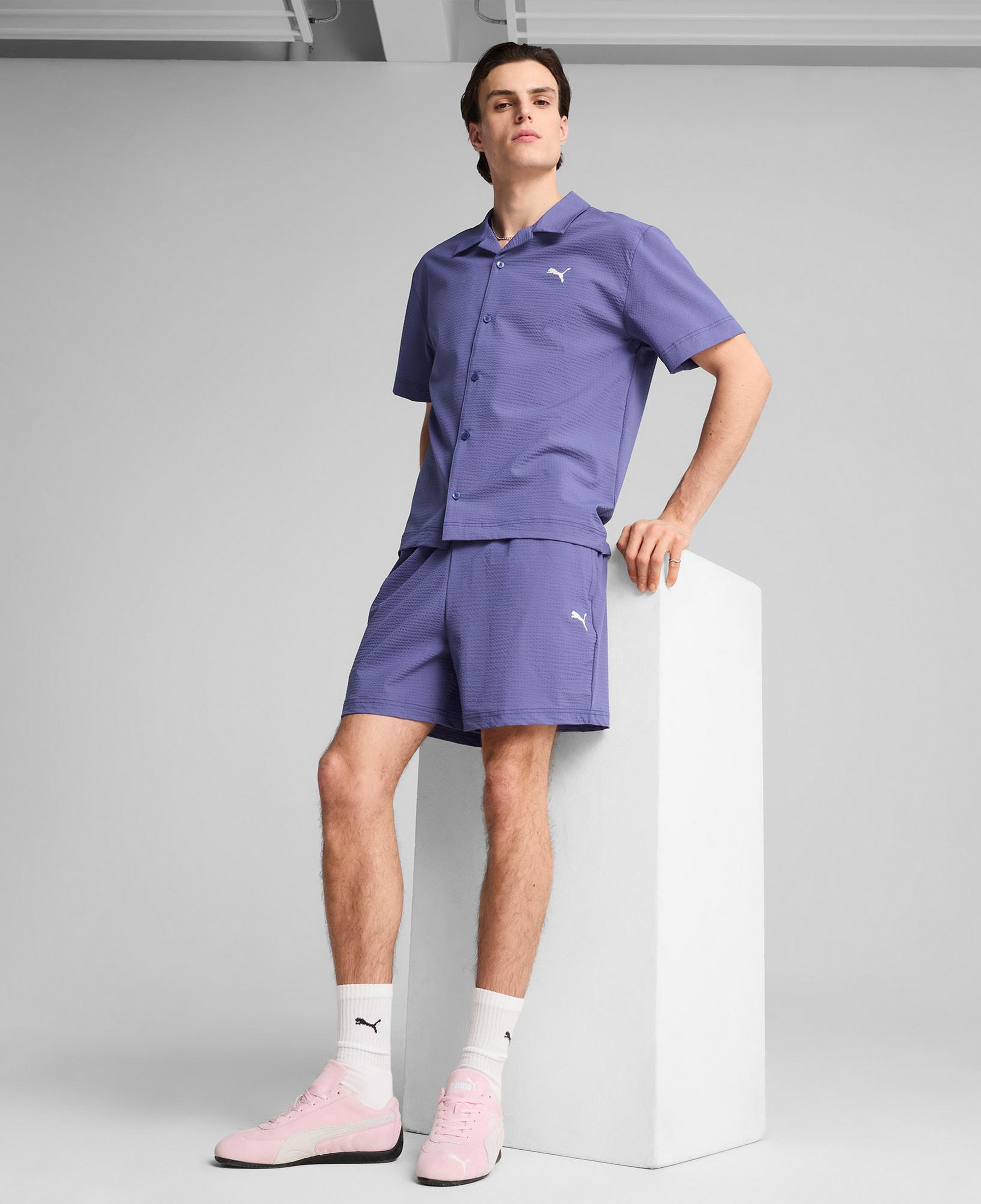 Puma Wardrobe Ess Relaxed Erkek Mavi Gömlek