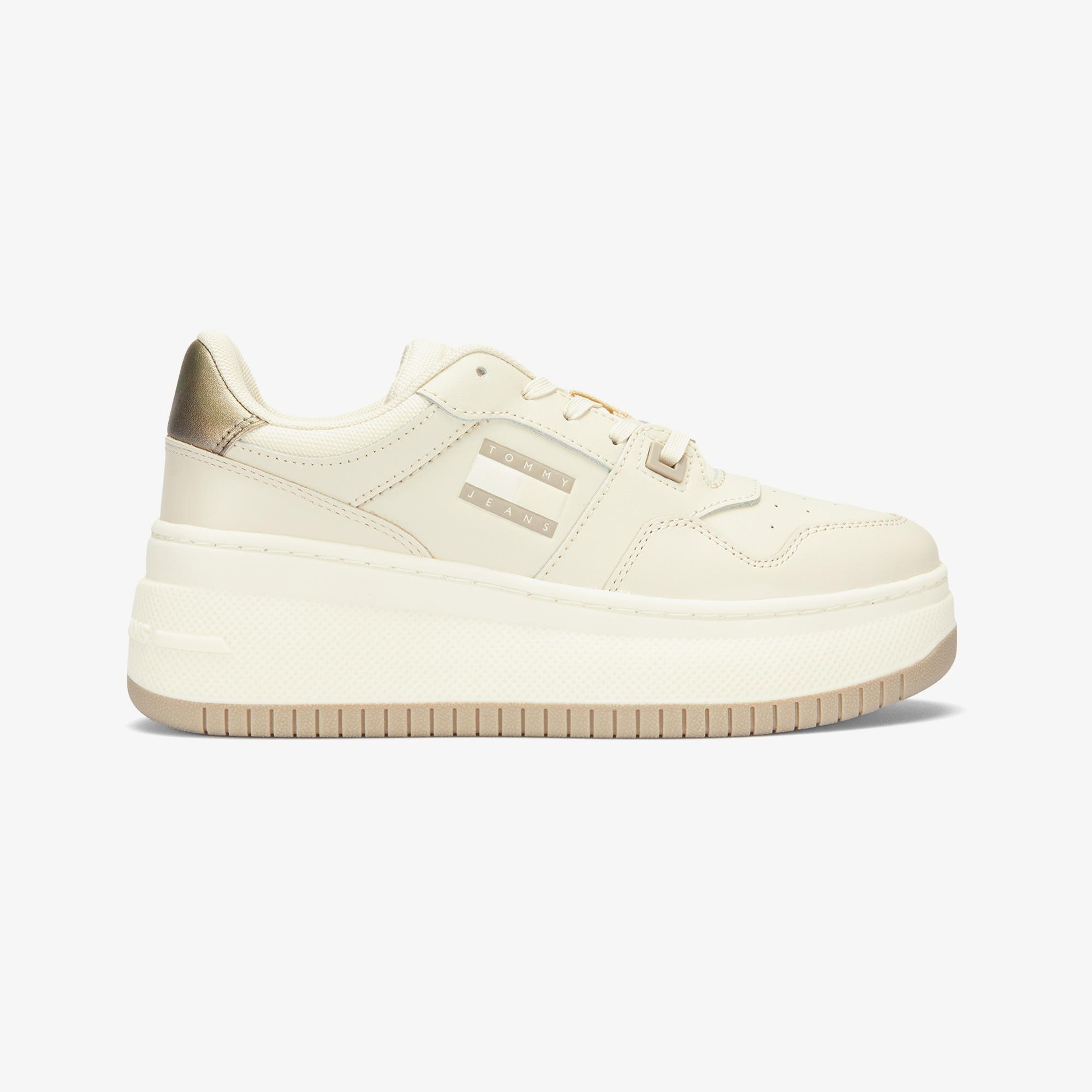 Tommy Jeans Retro Basket Flatform Kadın Bej Spor Ayakkabı
