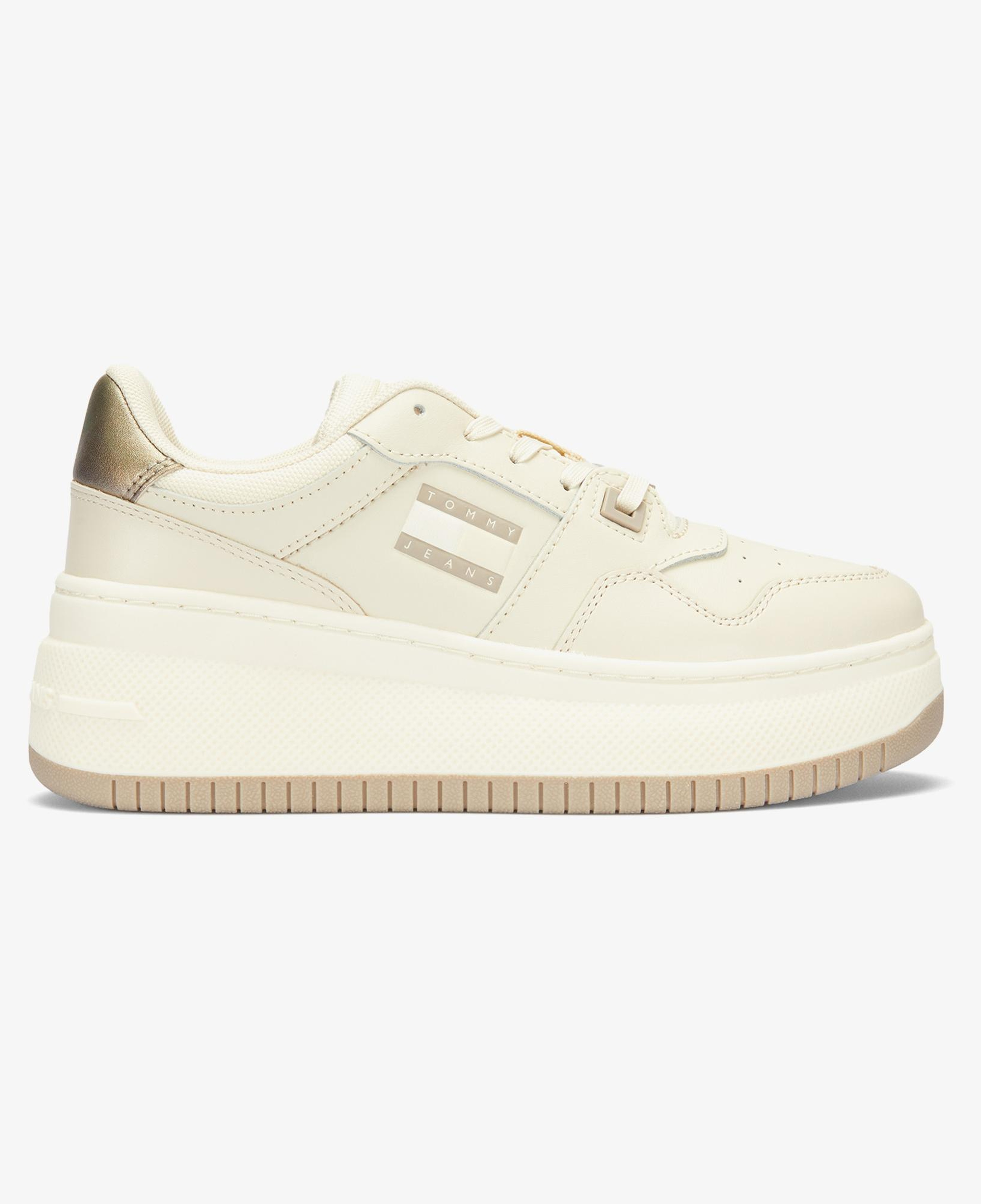 Tommy Jeans Retro Basket Flatform Kadın Bej Spor Ayakkabı