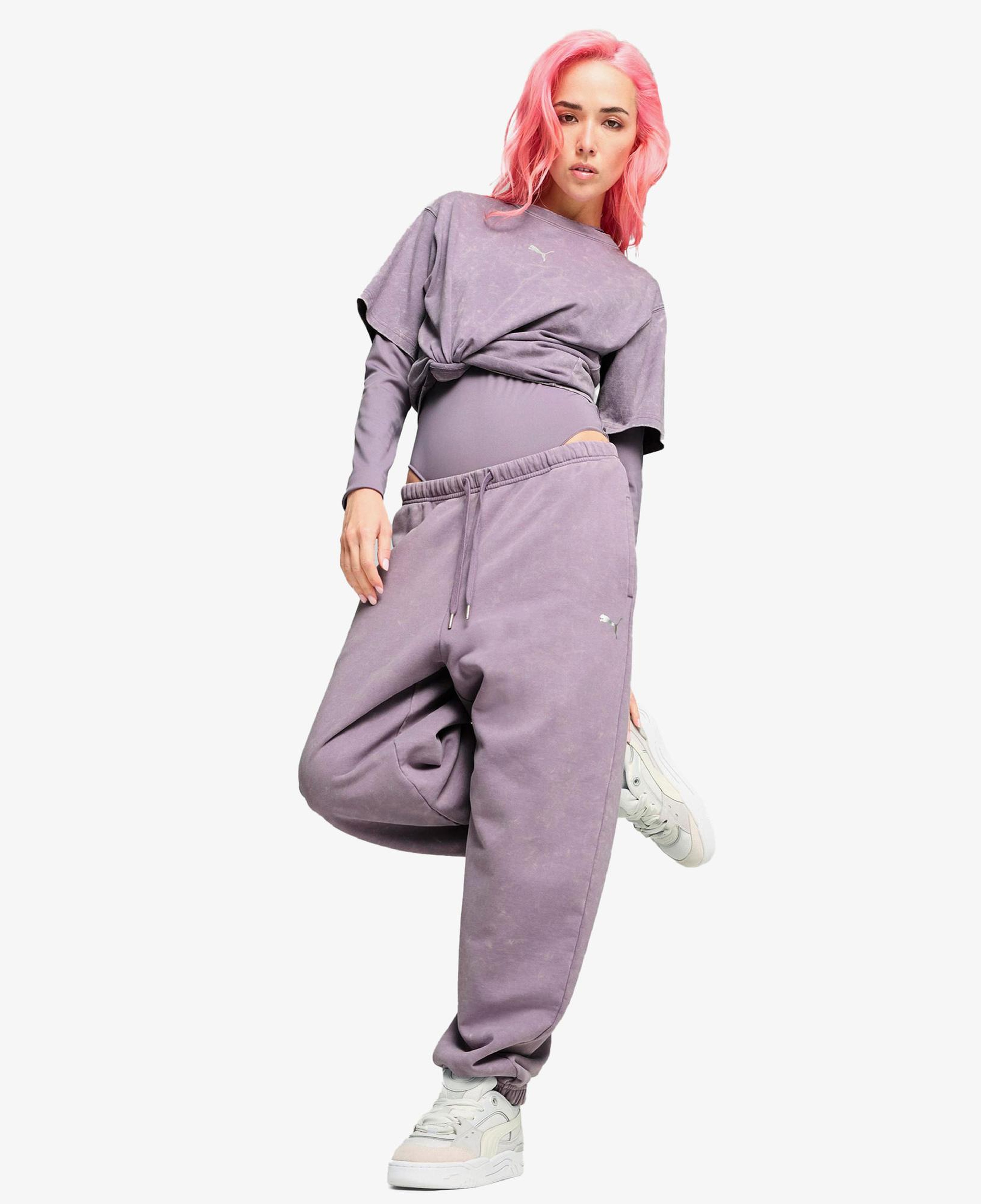 Puma Dare To Relaxed Washed Kadın Mor T-Shirt