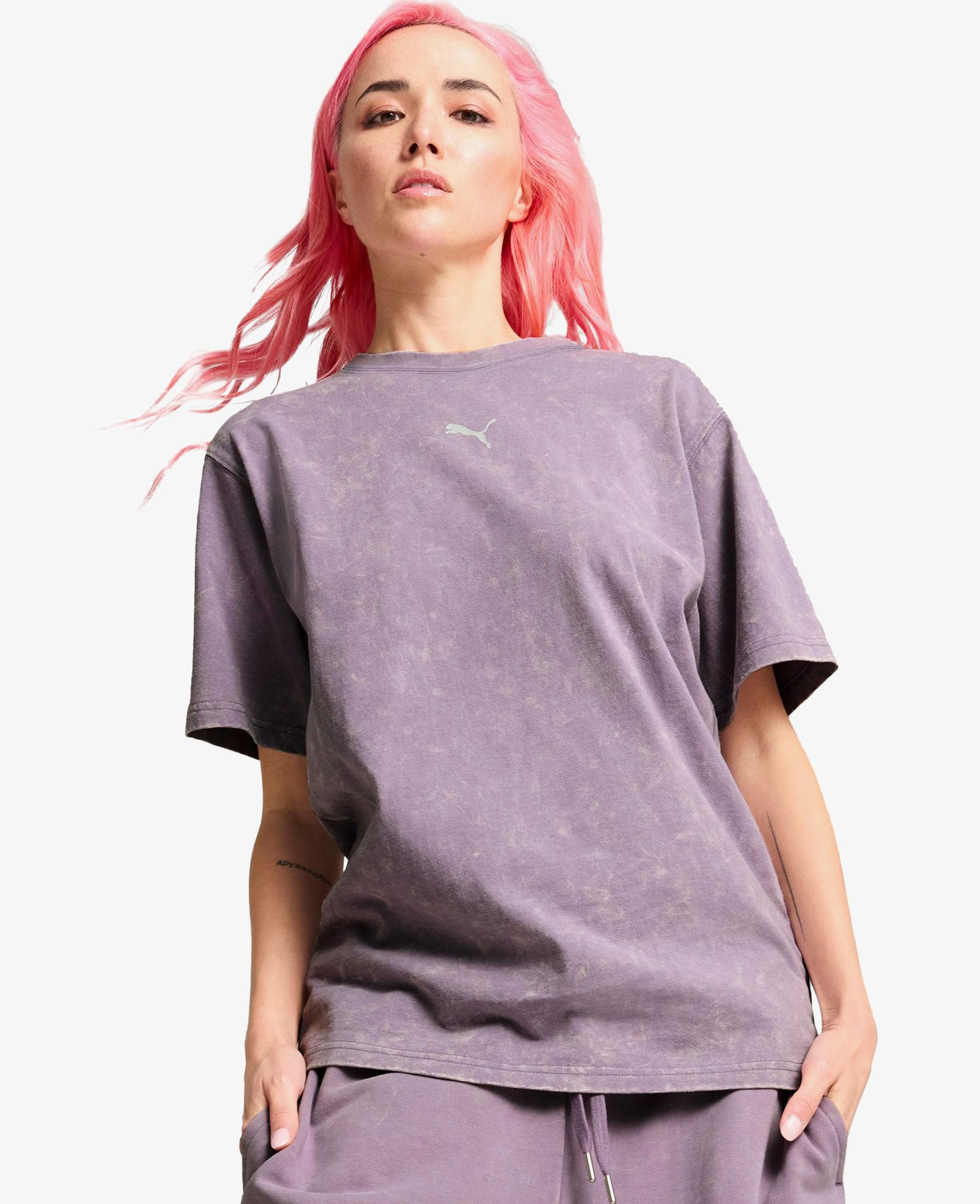 Puma Dare To Relaxed Washed Kadın Mor T-Shirt