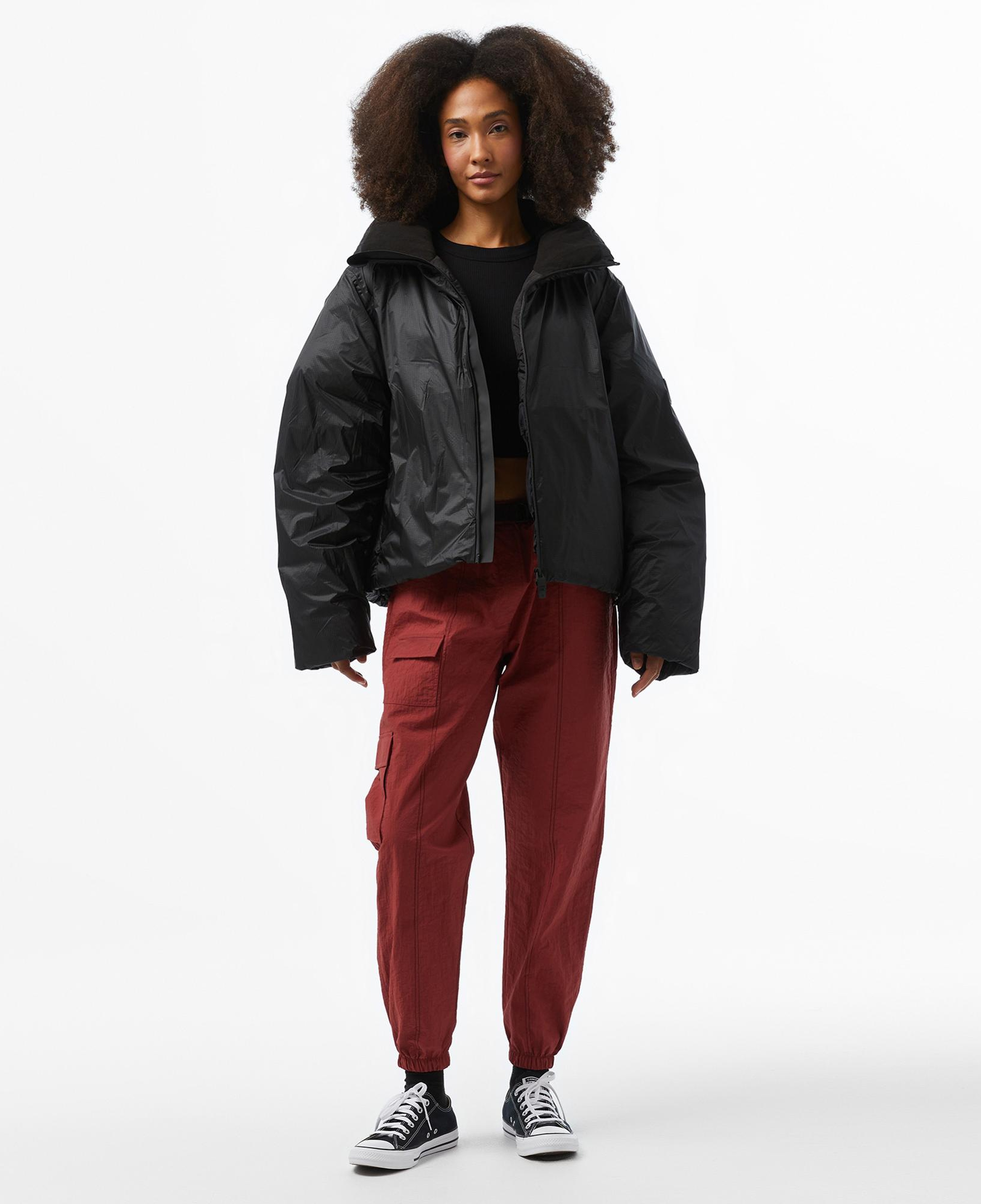 Rains Kevo Short Puffer Kadın Siyah Mont