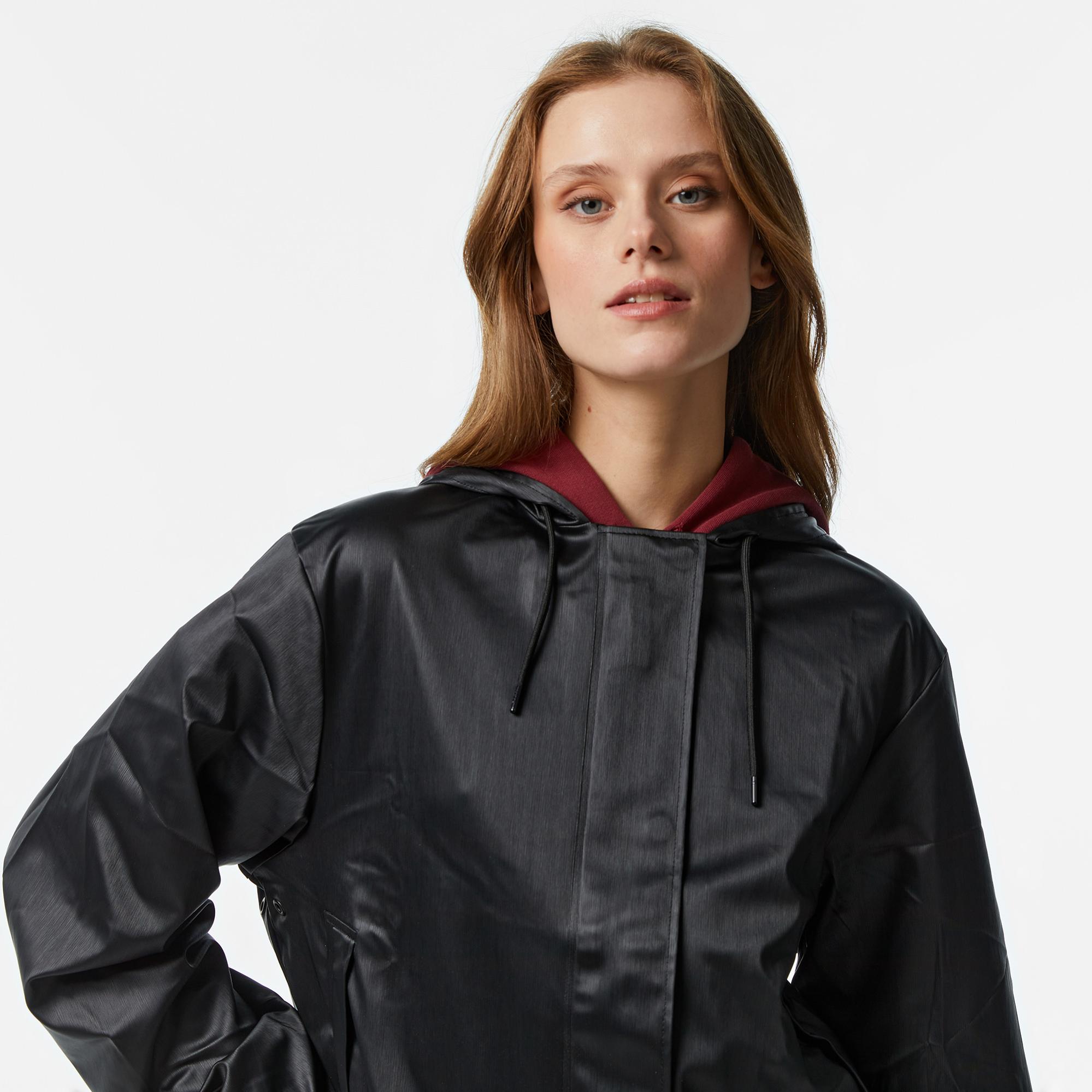 Rains String W3 Kadın Siyah Yağmurluk