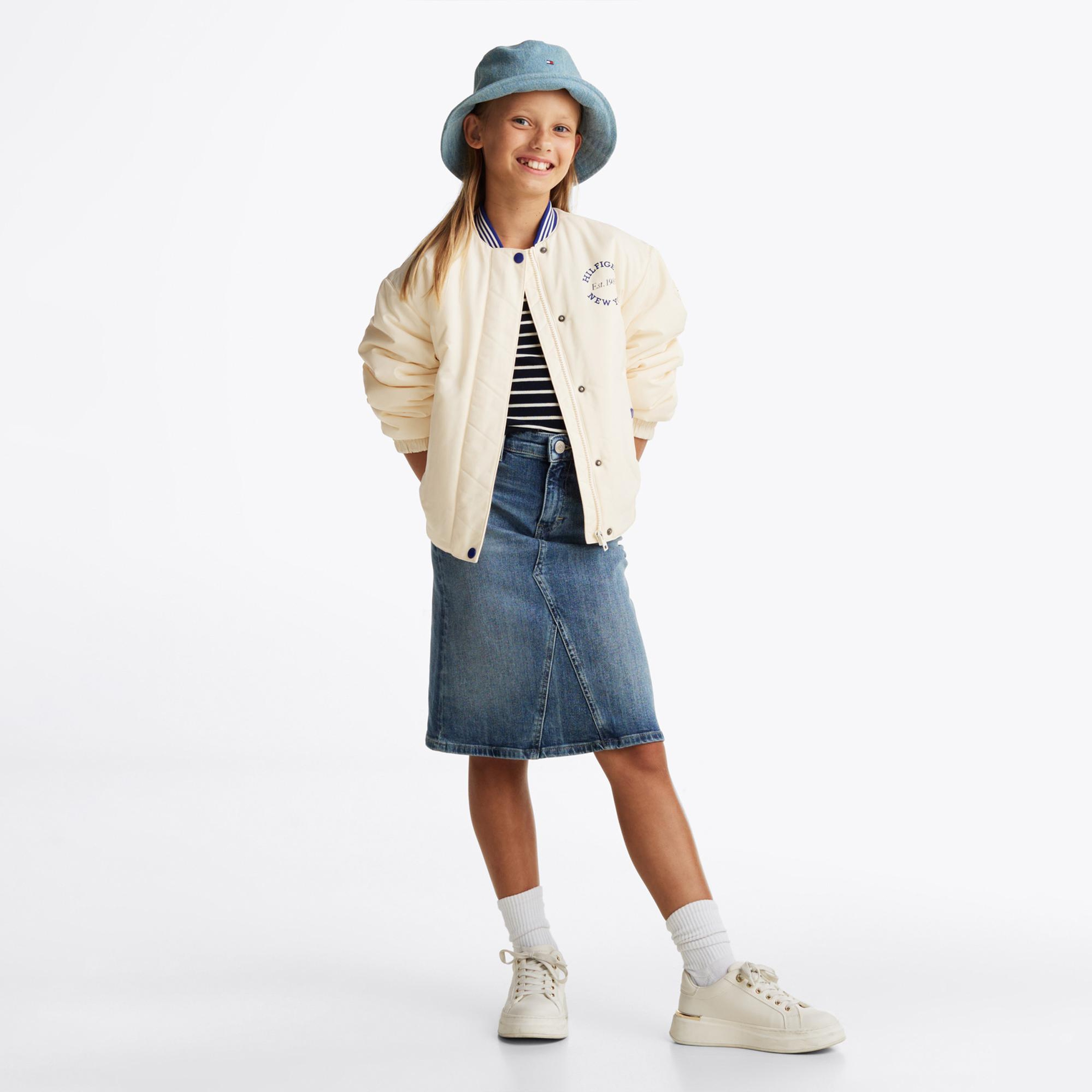 Tommy Hilfiger Varsity San Bomber Çocuk Bej Ceket