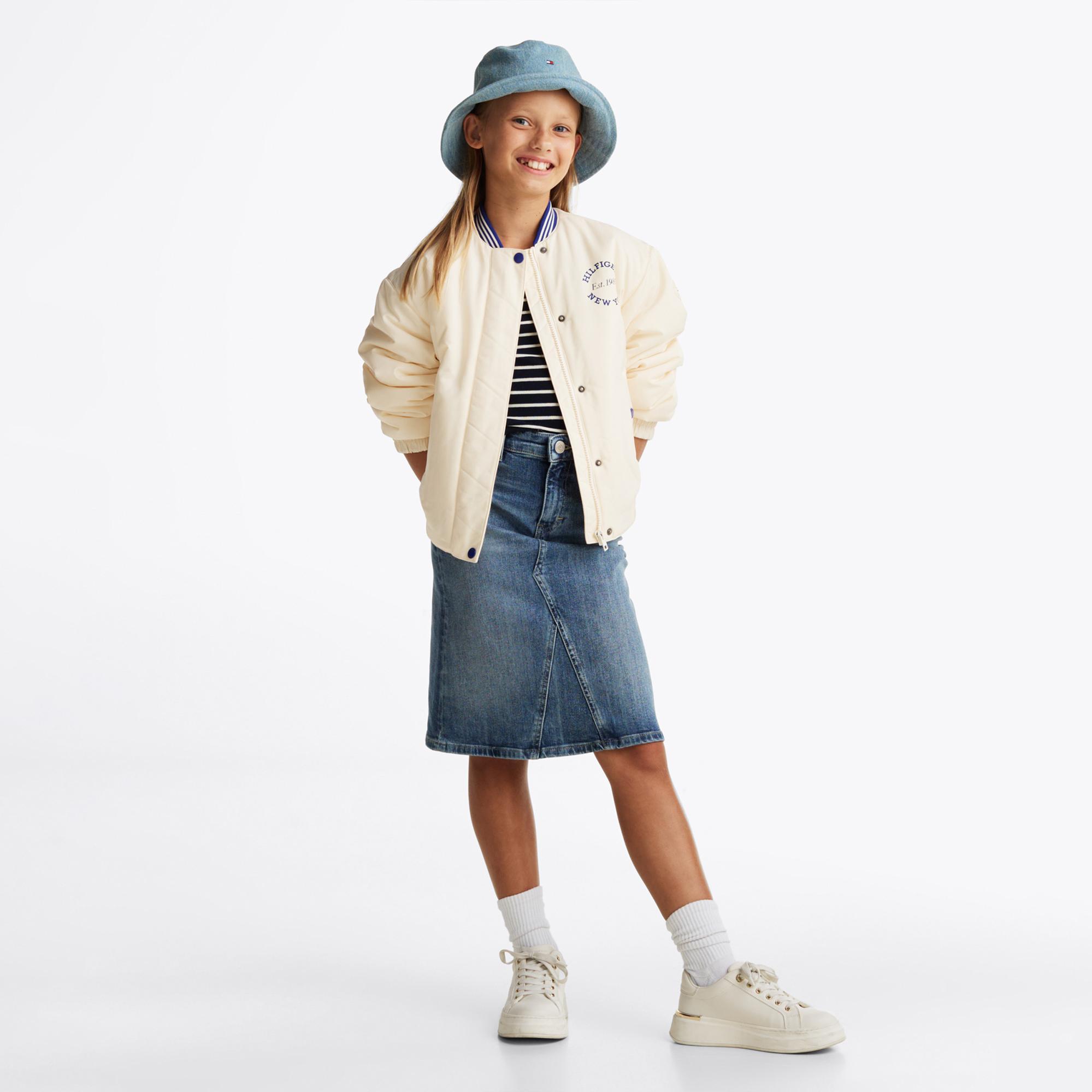 Tommy Hilfiger Varsity San Bomber Çocuk Bej Ceket