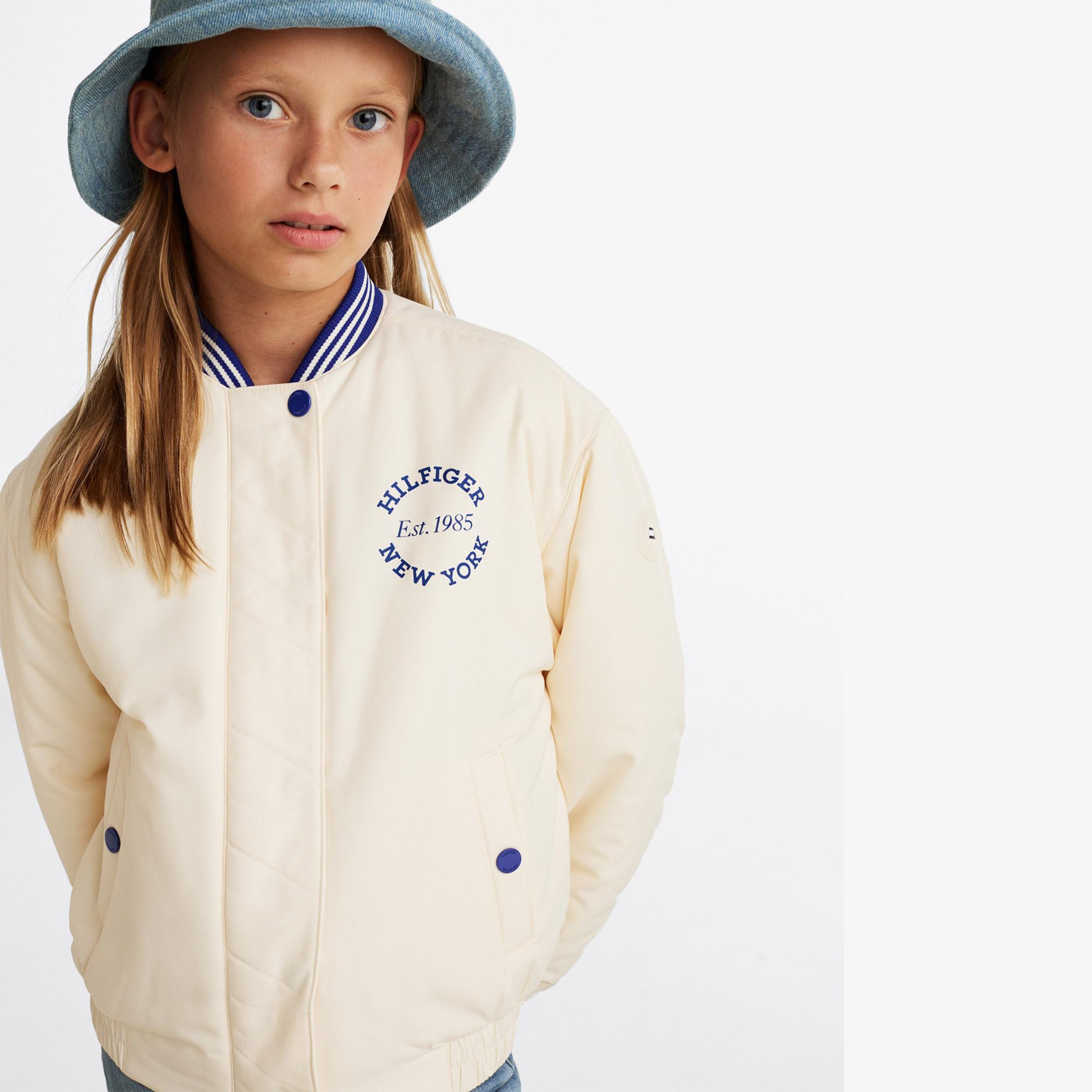 Tommy Hilfiger Varsity San Bomber Çocuk Bej Ceket