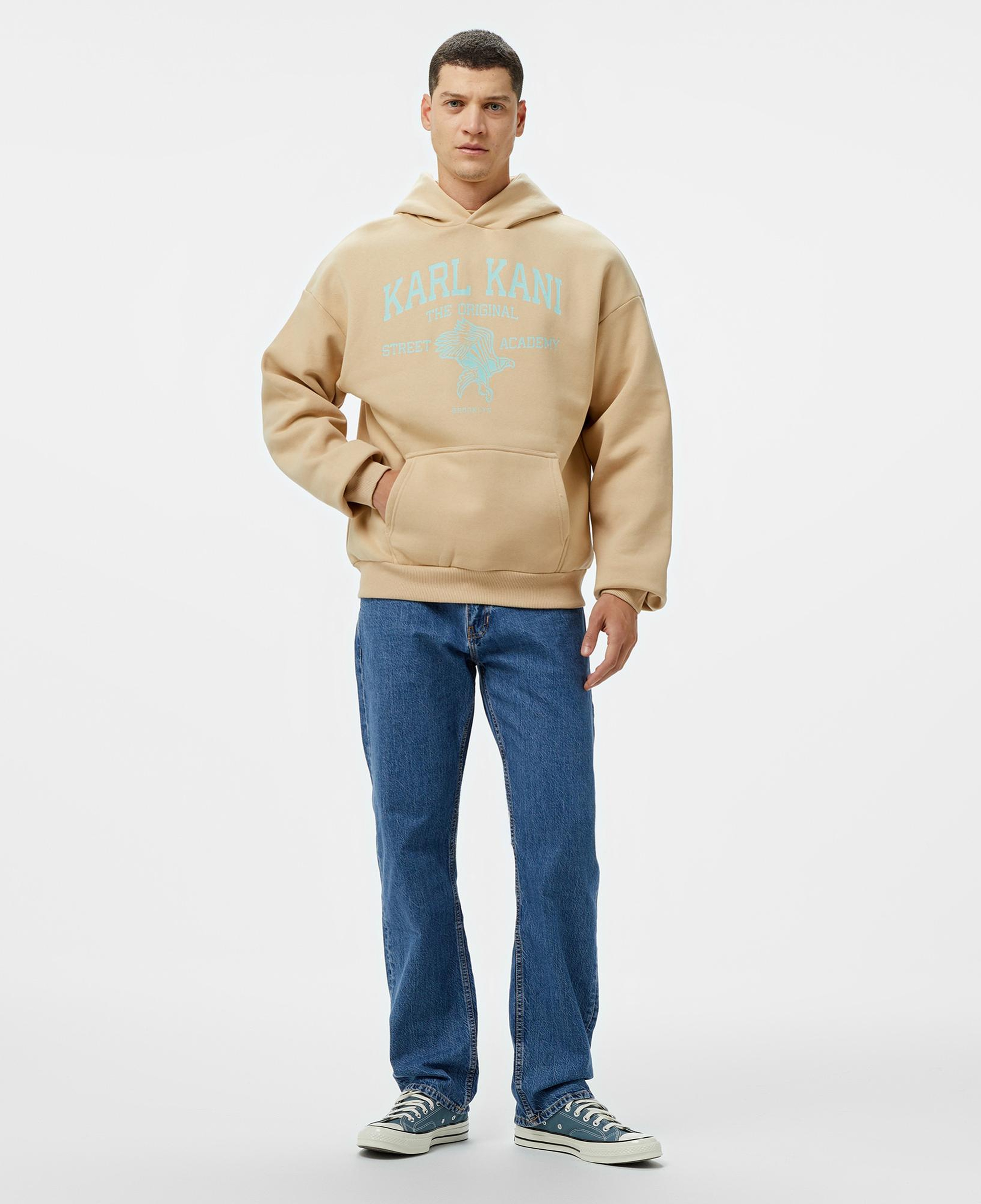 Karl Kani Kani Street Academy Os  Erkek Krem Hoodie