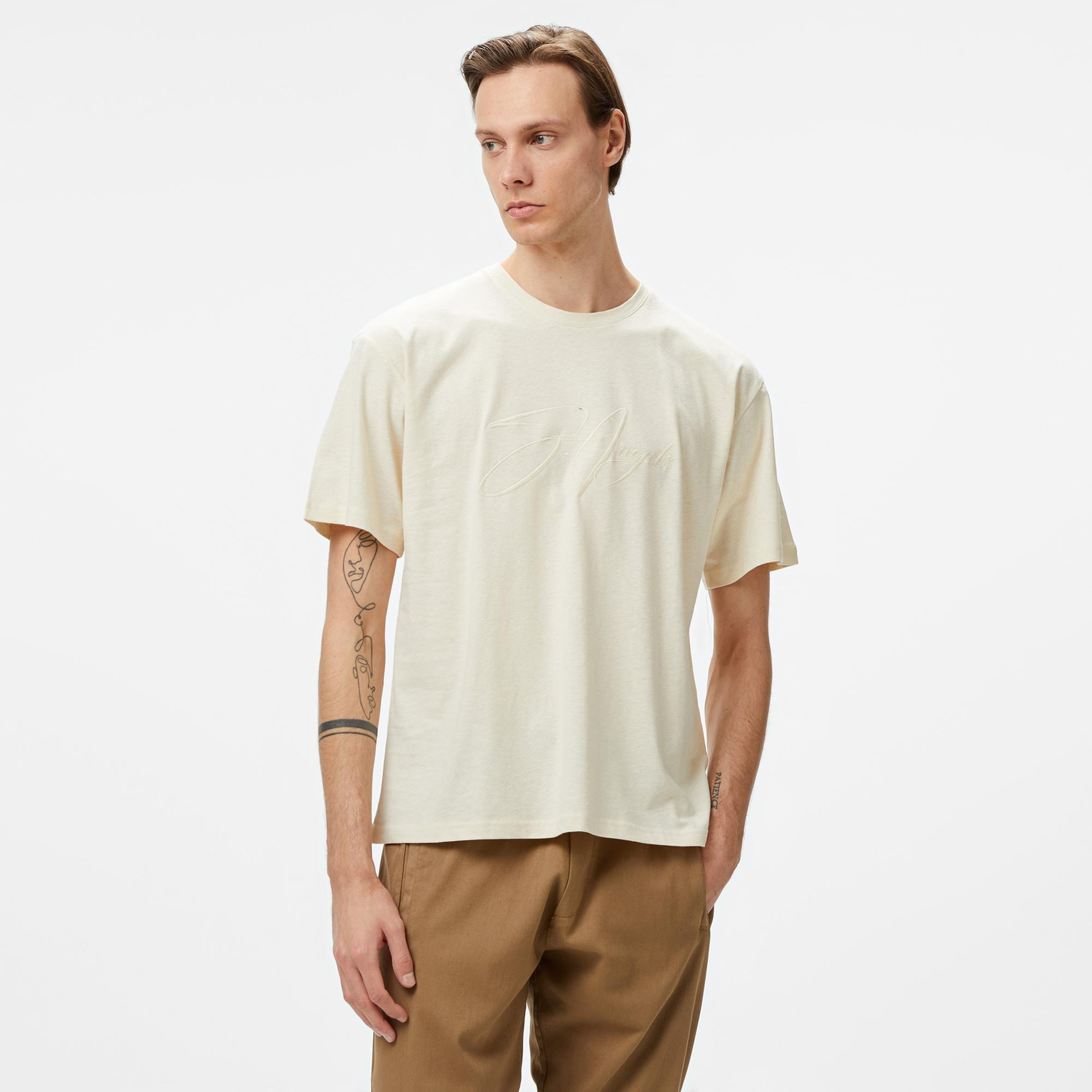 Story Of Angels Soa Signature Emb.Linen  Erkek Krem T-Shirt