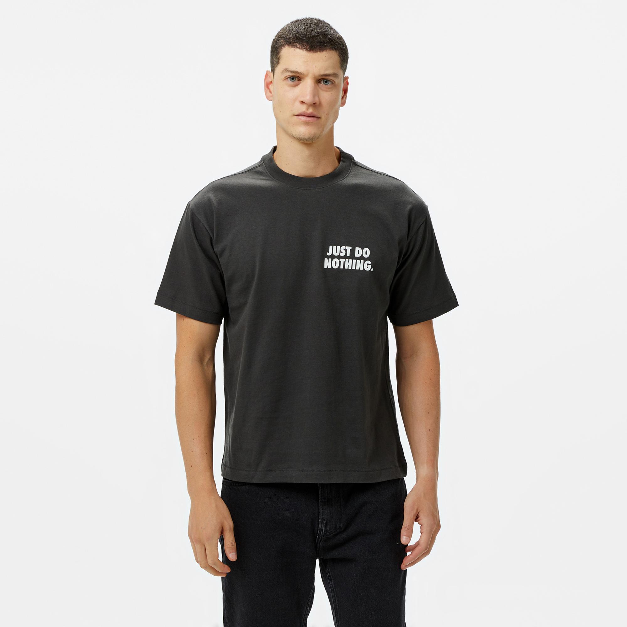 Market Just Do Nothing Fall Erkek Siyah T-Shirt