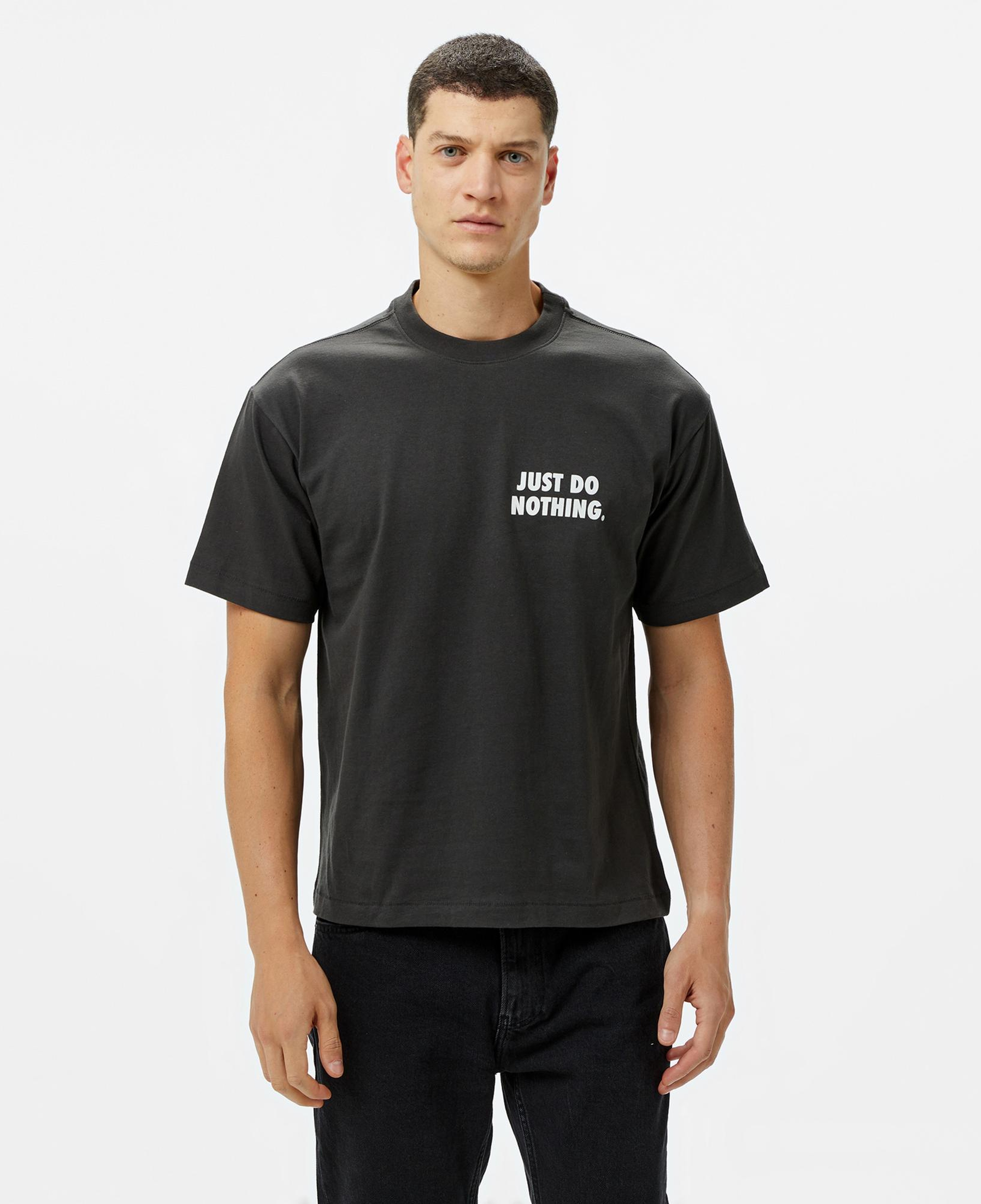 Market Just Do Nothing Fall Erkek Siyah T-Shirt