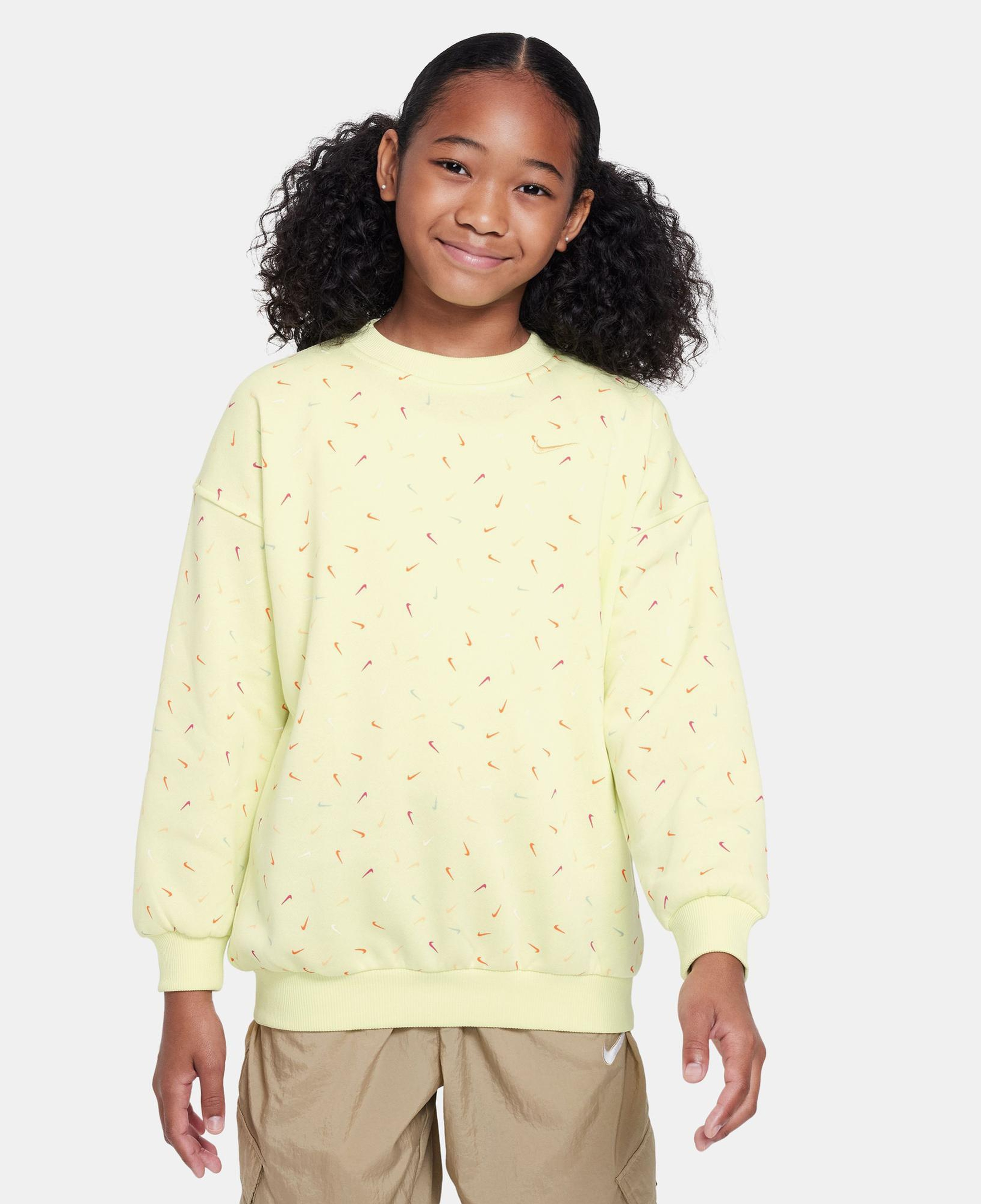 Nike Sportswear Club Fleece Oversize Çocuk Sarı Sweatshirt