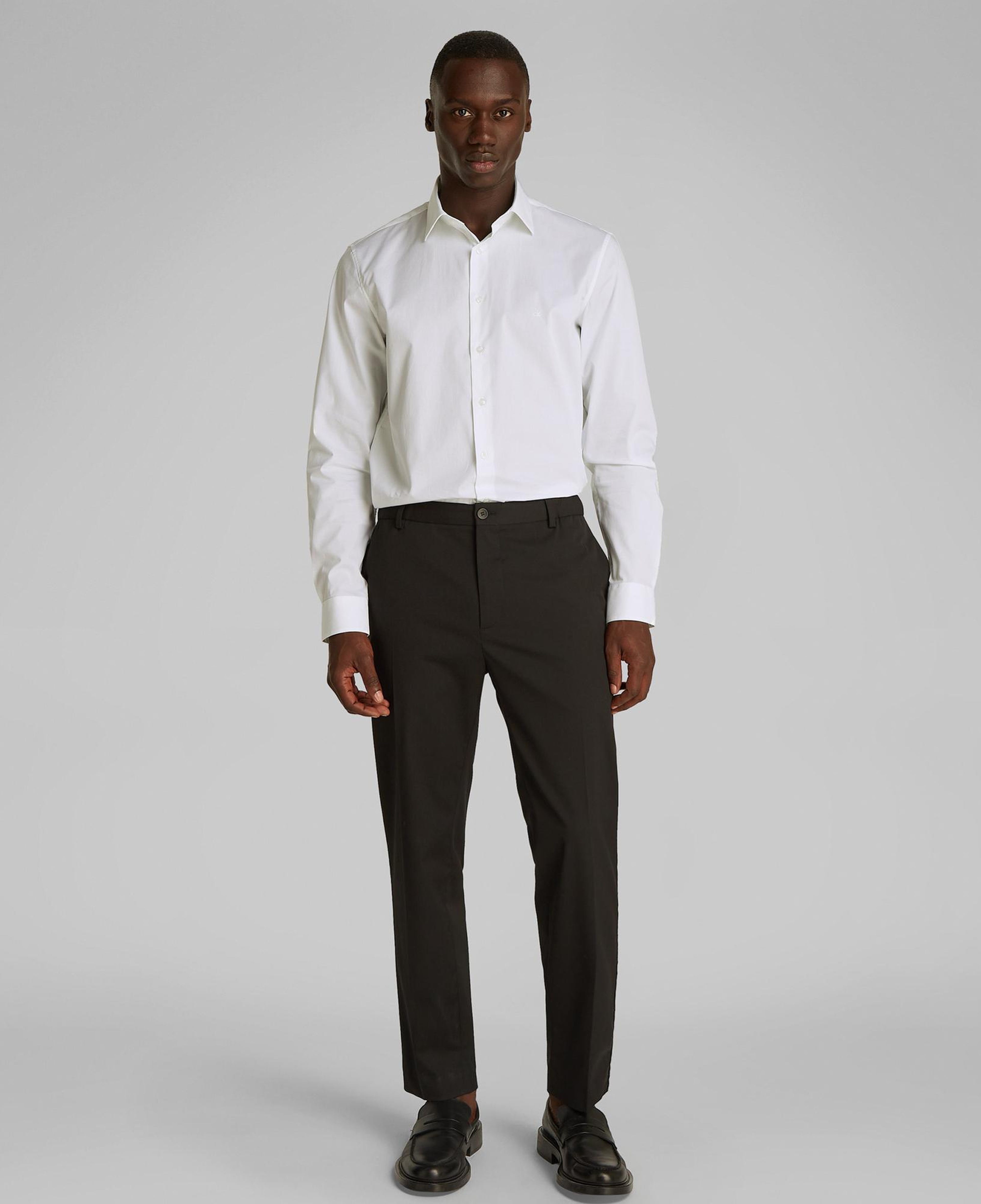 Calvin Klein Poplin Stretch Regular Erkek Beyaz Gömlek