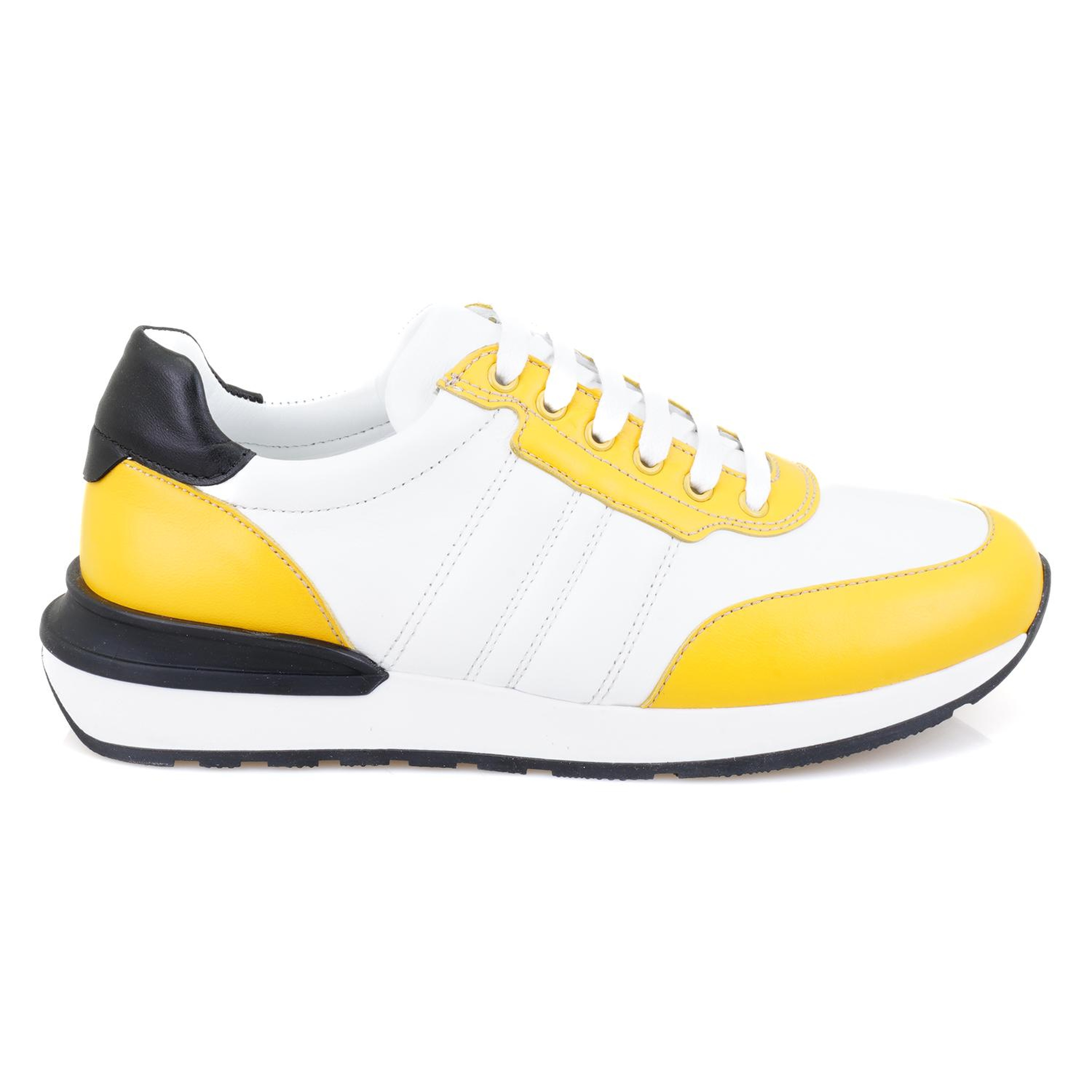 Kadın Sarı Deri Spor Ayakkabı