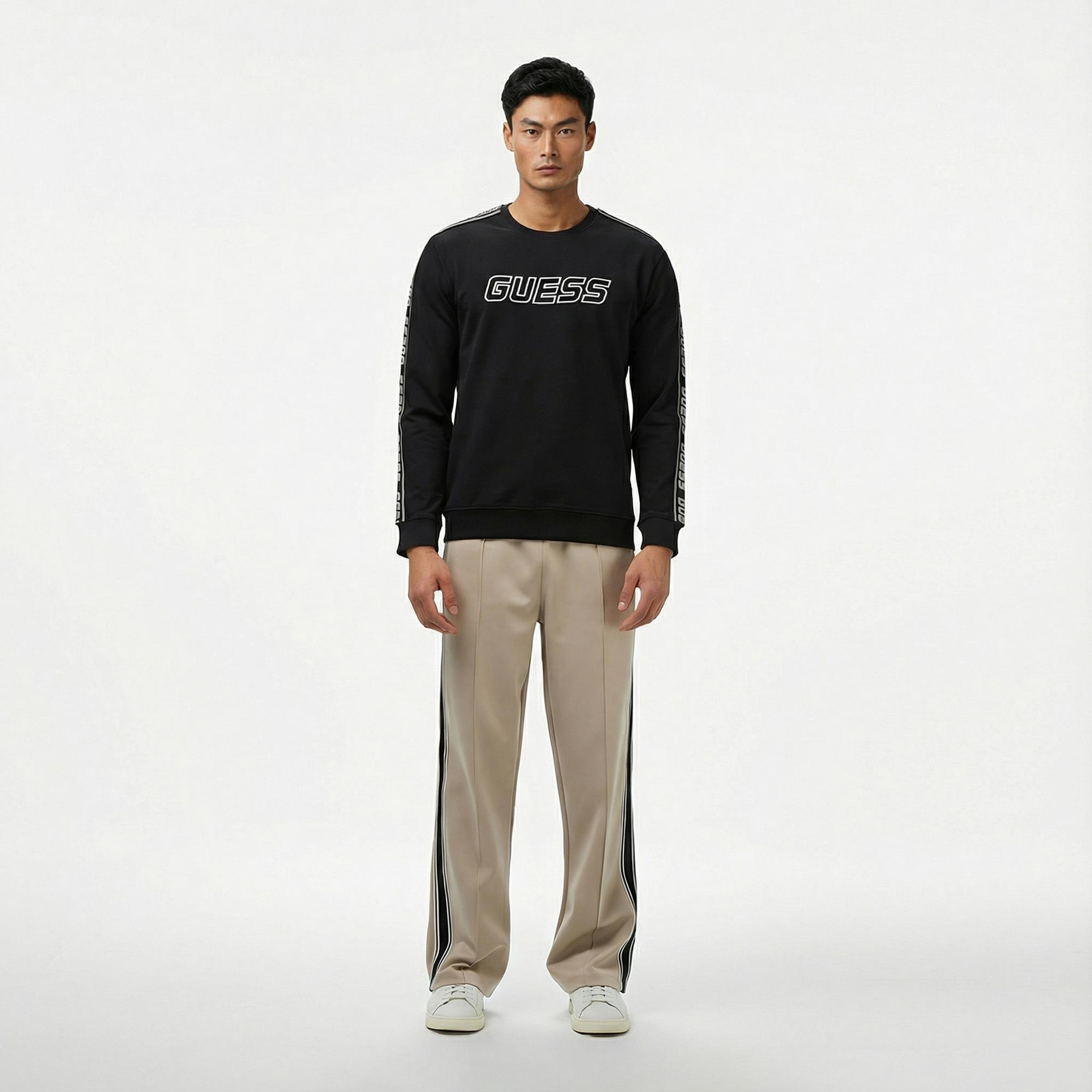 Guess Arlo Erkek Siyah Sweatshirt