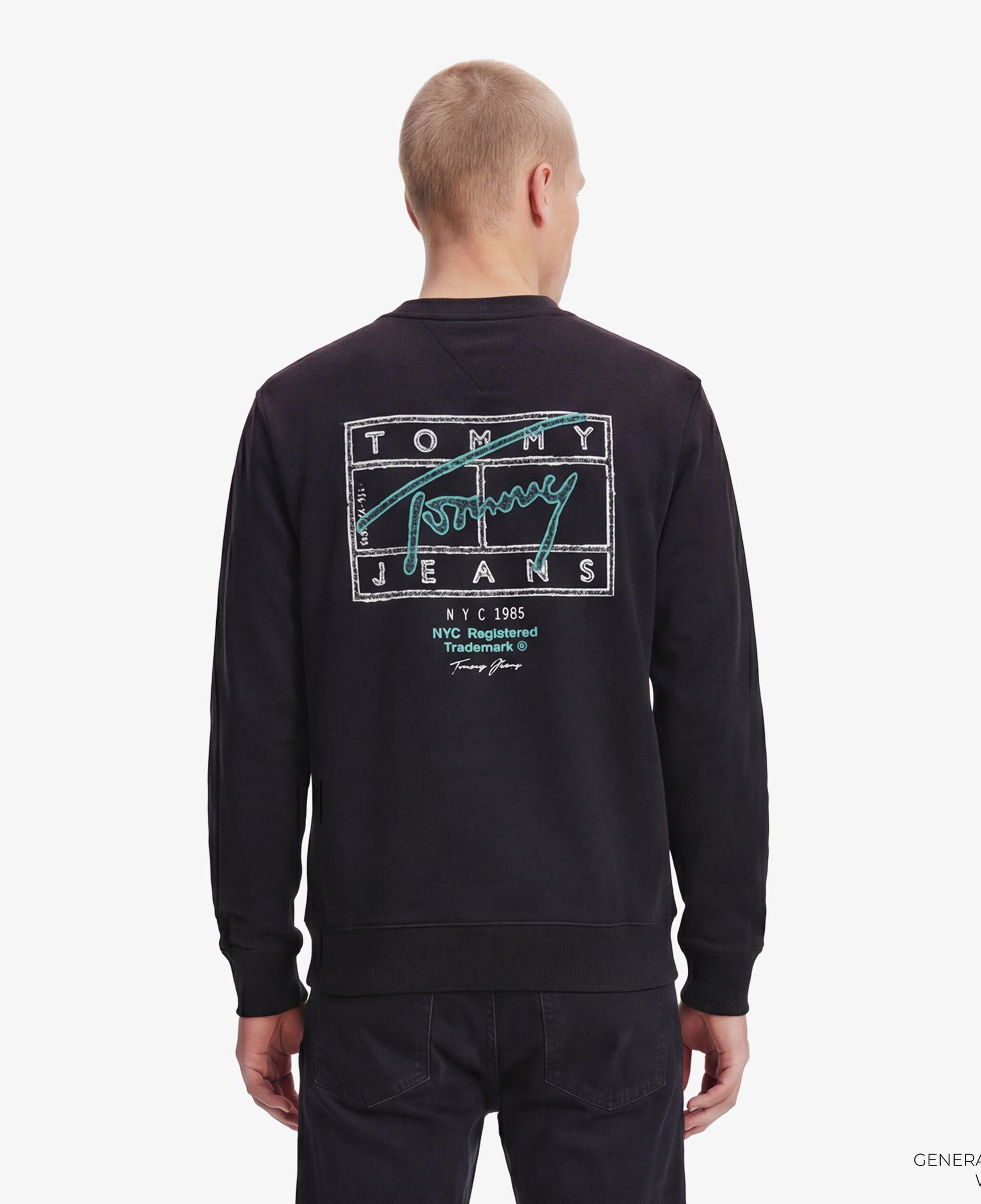 Tommy Hilfiger Signature Erkek Siyah Sweatshirt