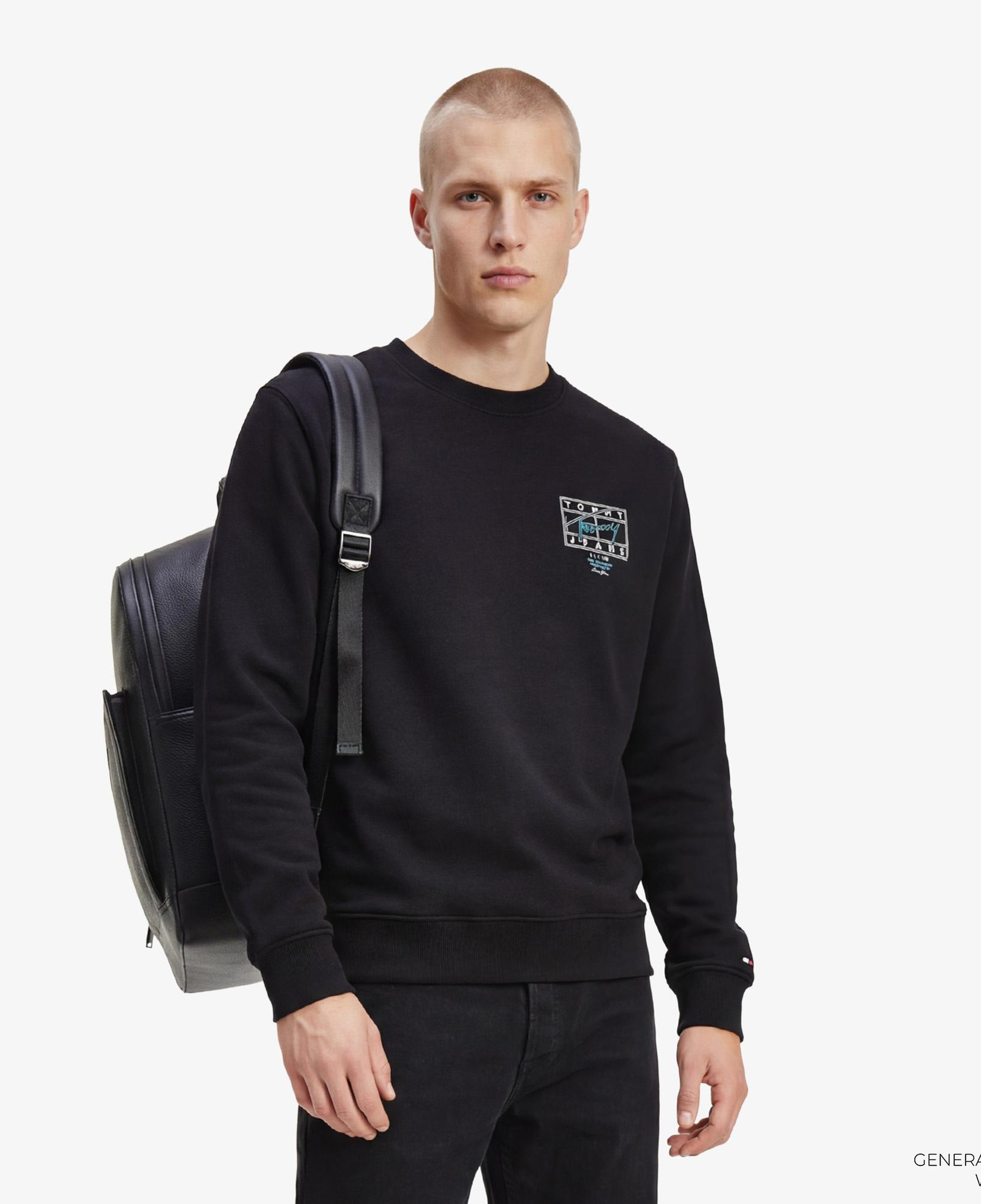 Tommy Hilfiger Signature Erkek Siyah Sweatshirt