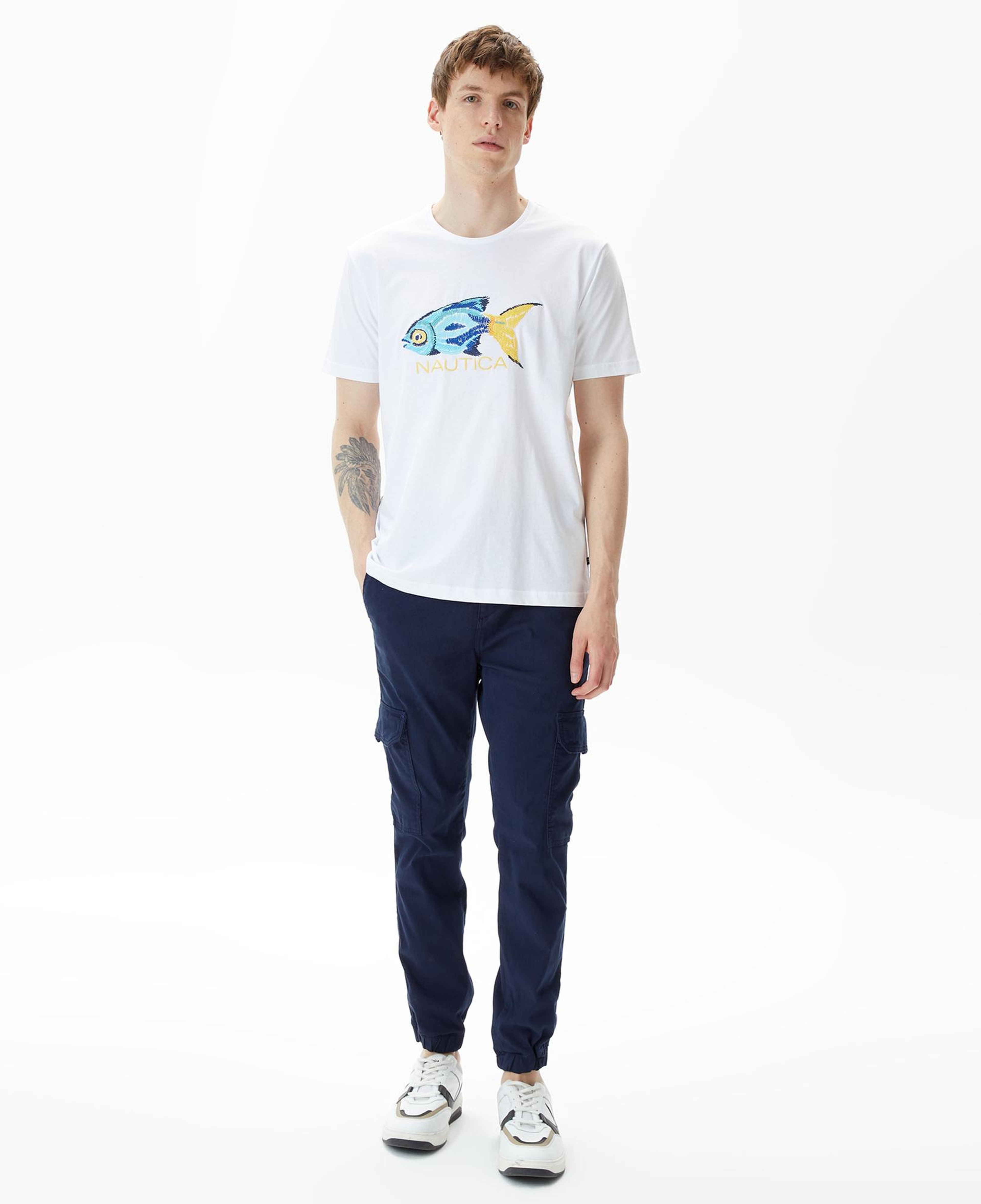 Nautica Erkek Beyaz Standart Fit T-Shirt
