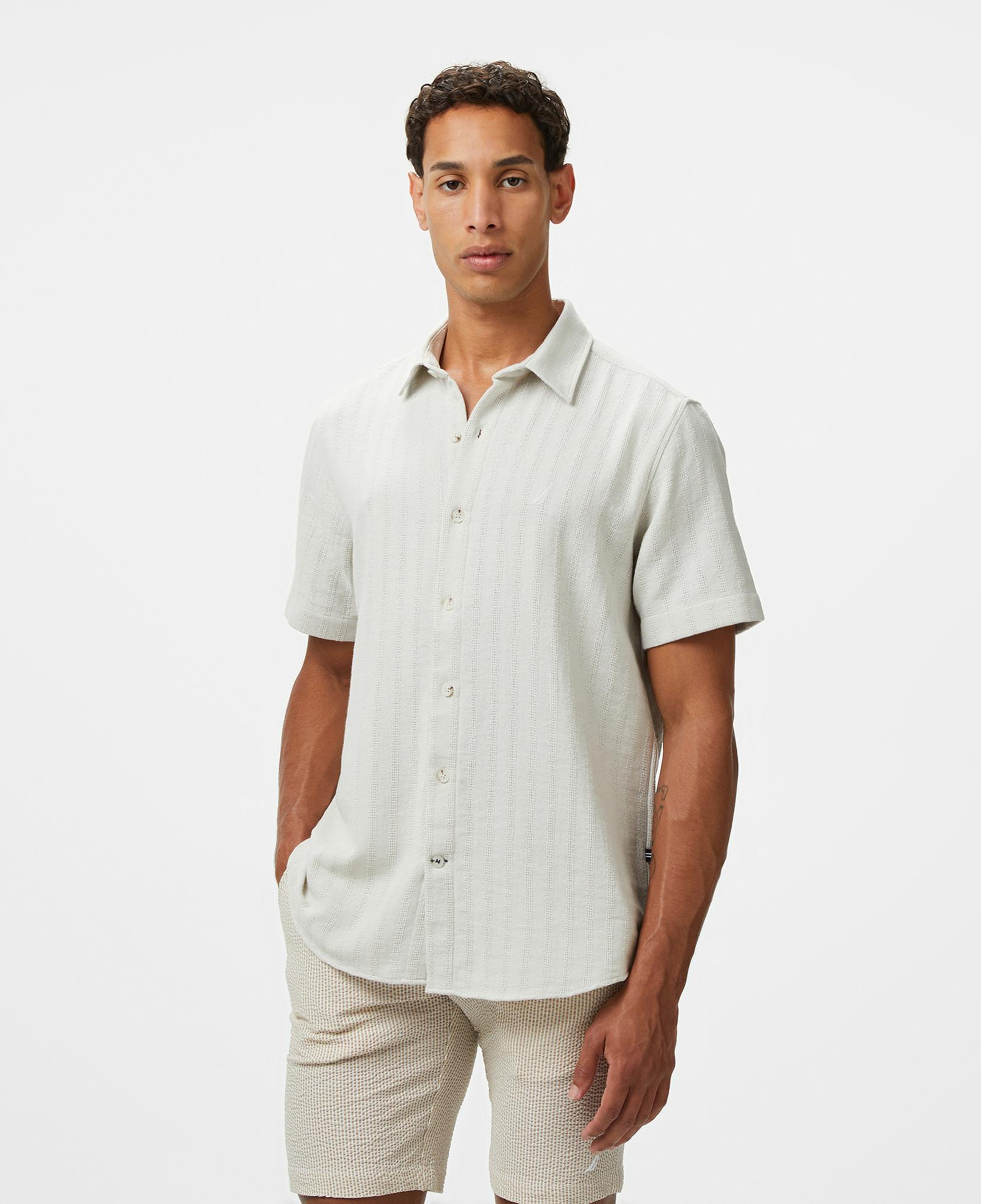 Nautica Erkek Bej Classic Fit Gömlek