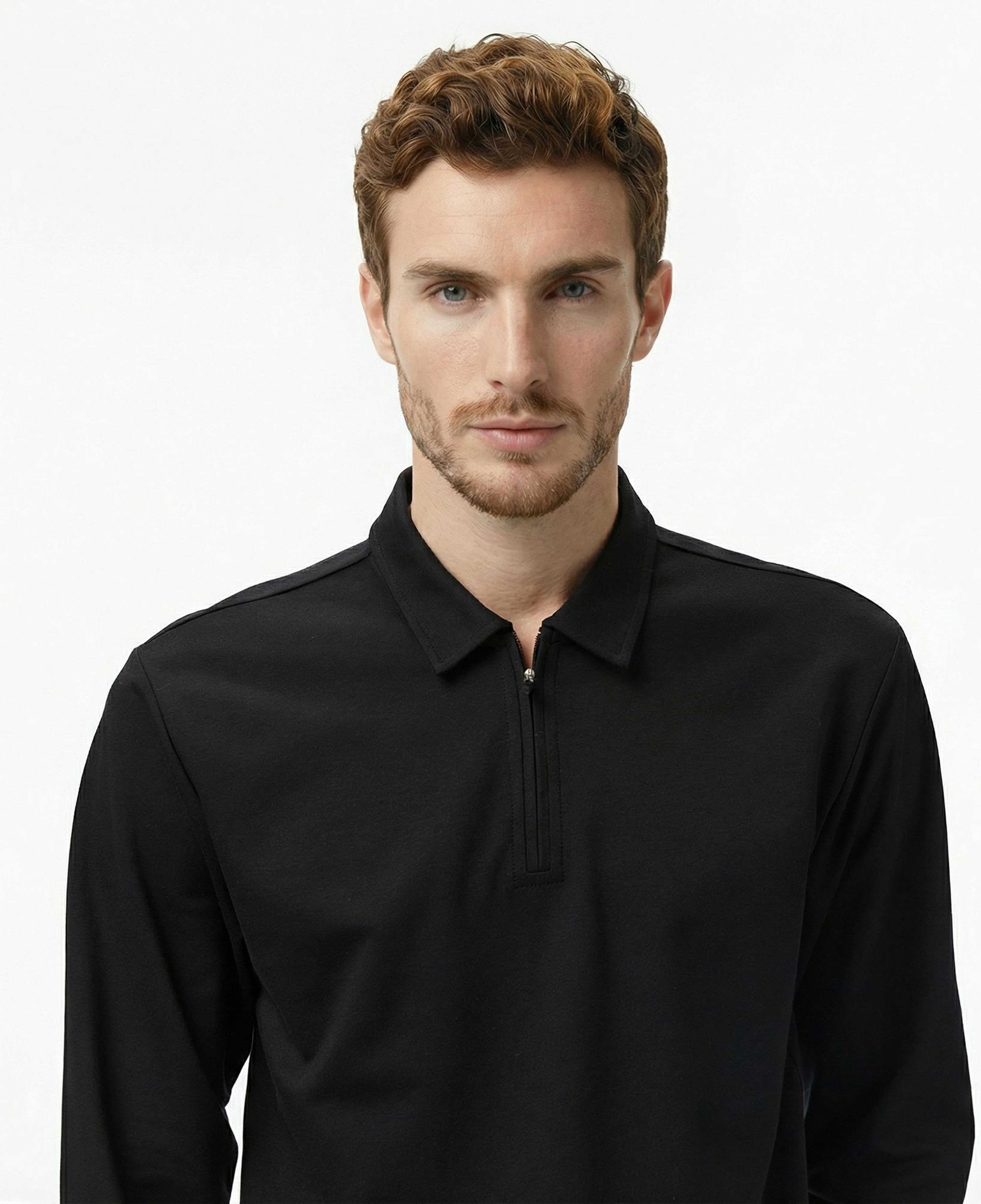 Nautica Erkek Siyah Classic Fit Uzun Kollu Polo Yaka T-Shirt