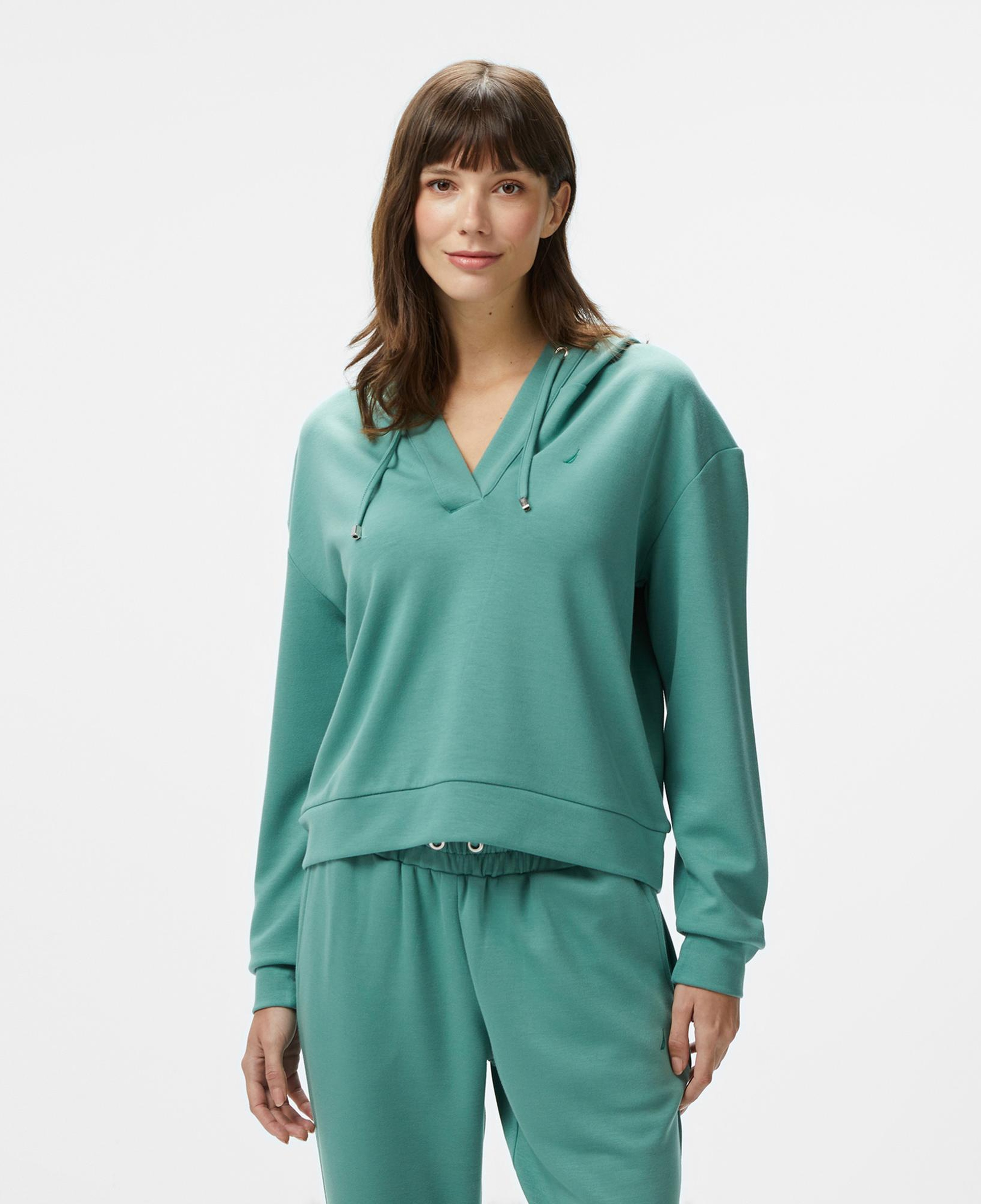 Nautica Kadın Yeşil Regular Fit Kapüşonlu Sweatshirt