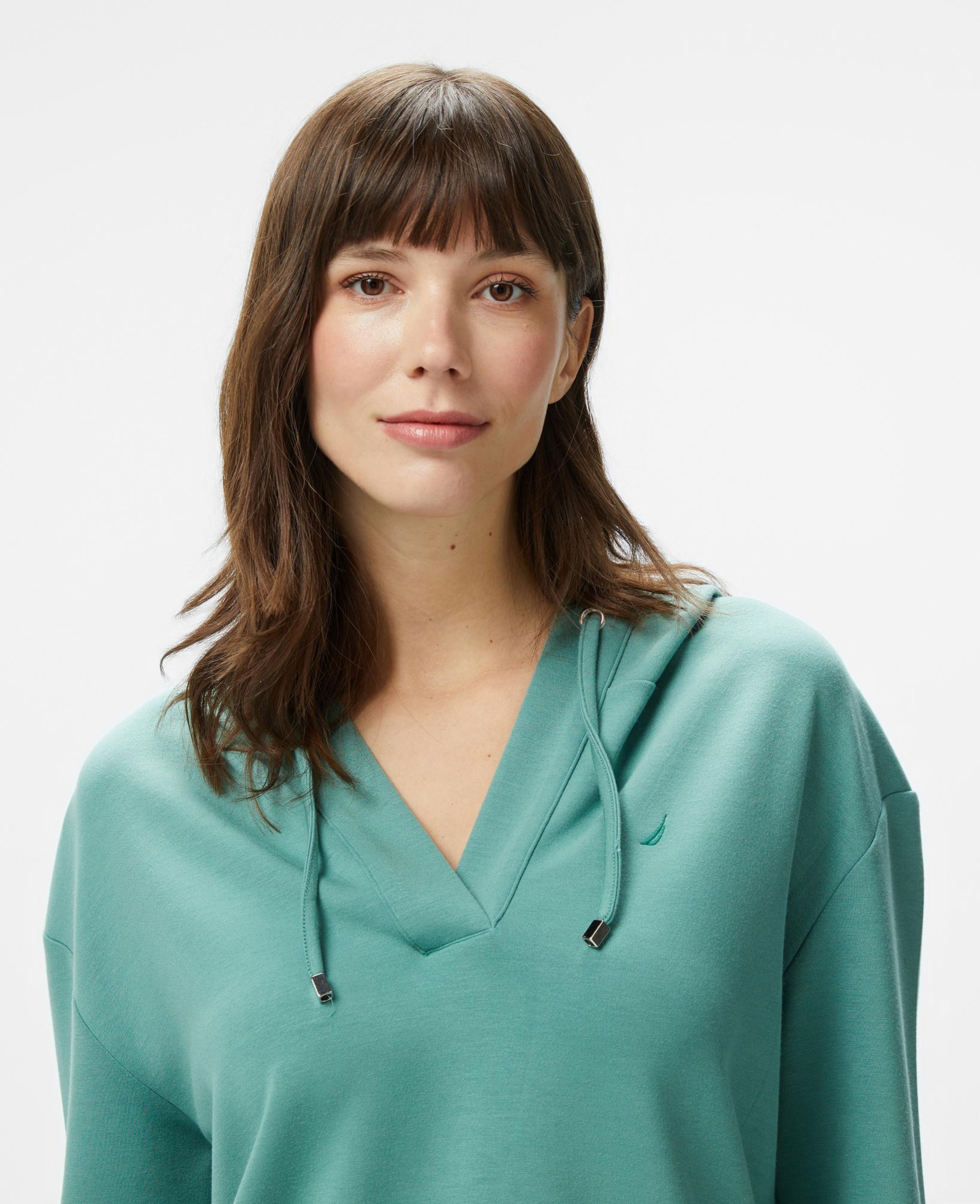 Nautica Kadın Yeşil Regular Fit Kapüşonlu Sweatshirt