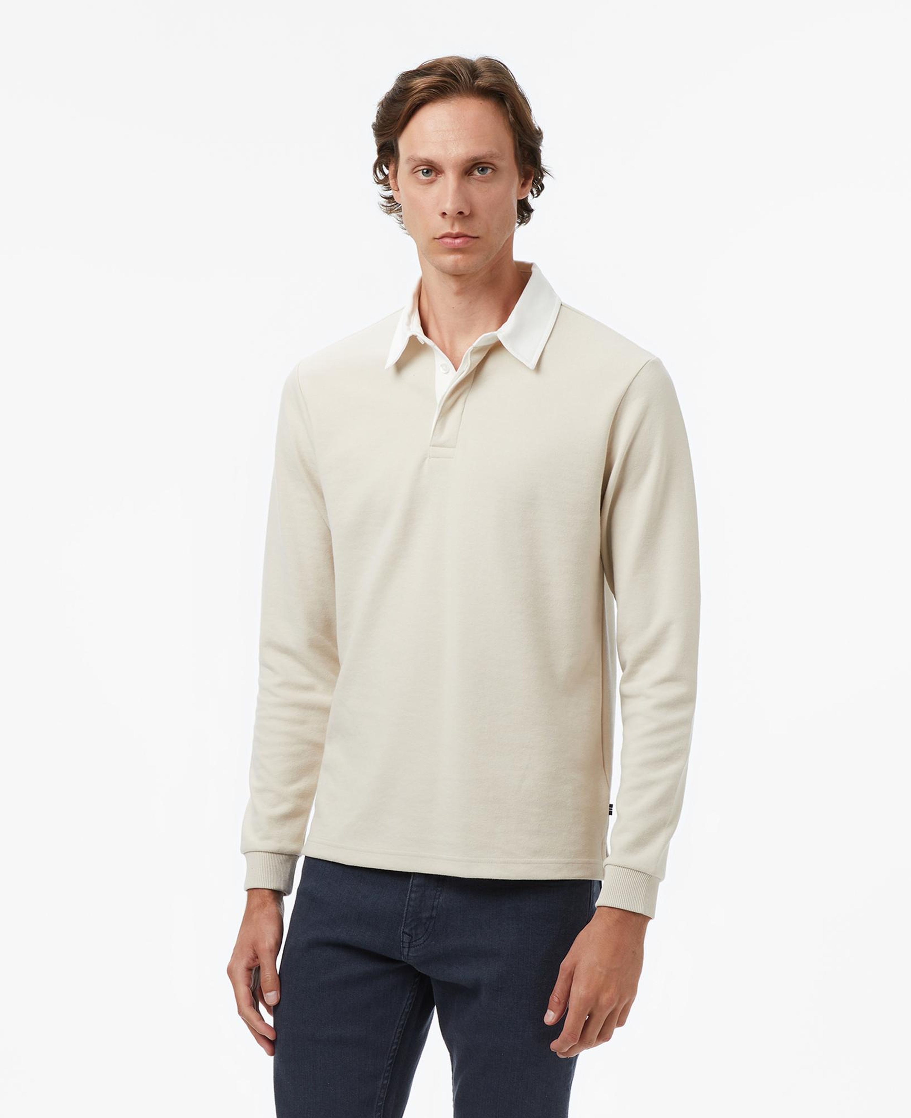 Nautica Erkek Bej Classic Fit Uzun Kollu Polo Yaka T-Shirt