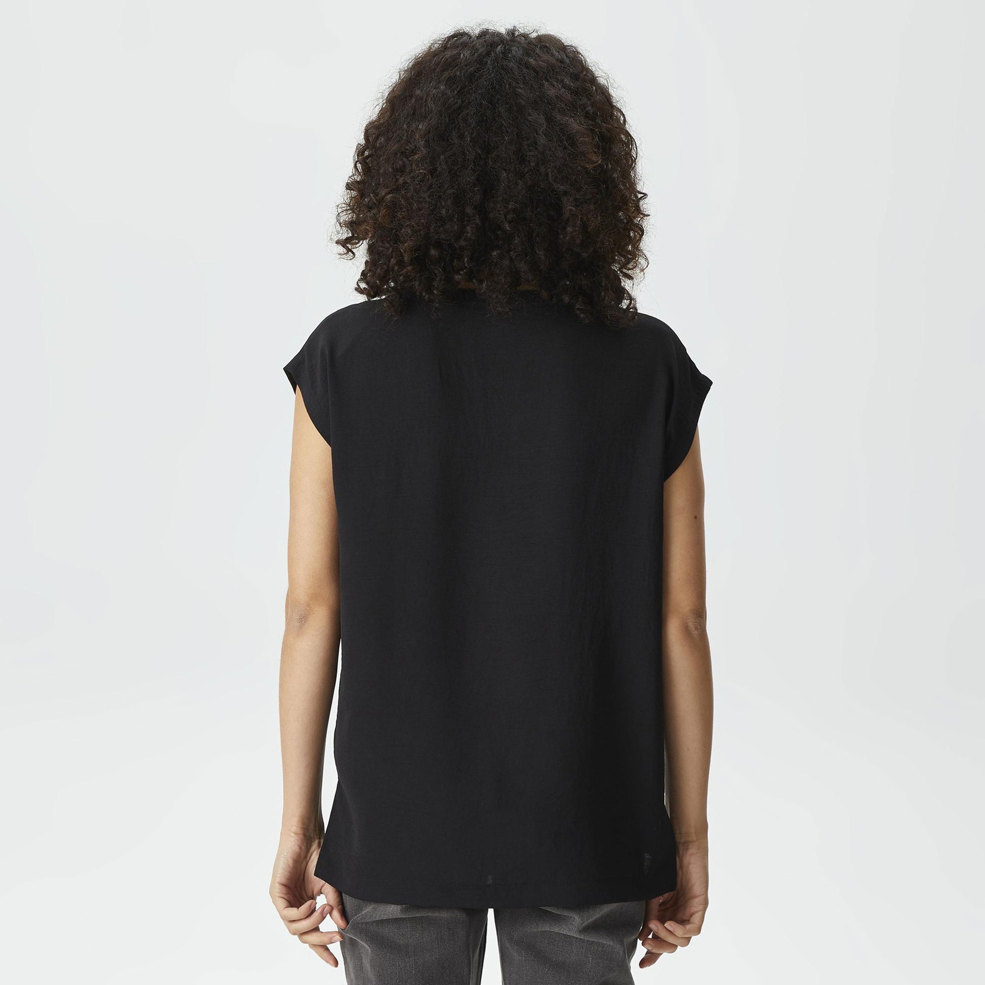 Nautica Kadın Siyah Relaxed Fit Bluz