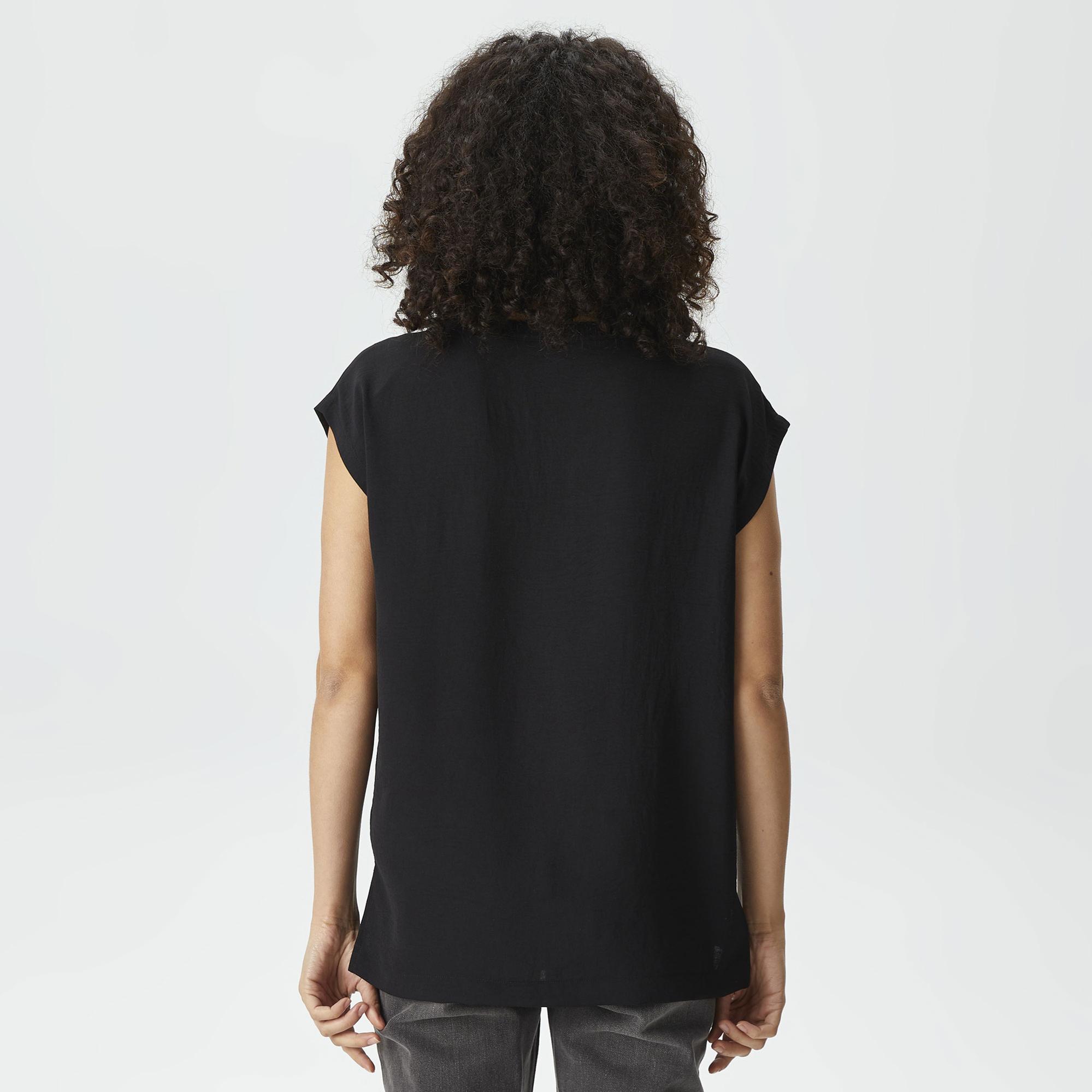 Nautica Kadın Siyah Relaxed Fit Bluz