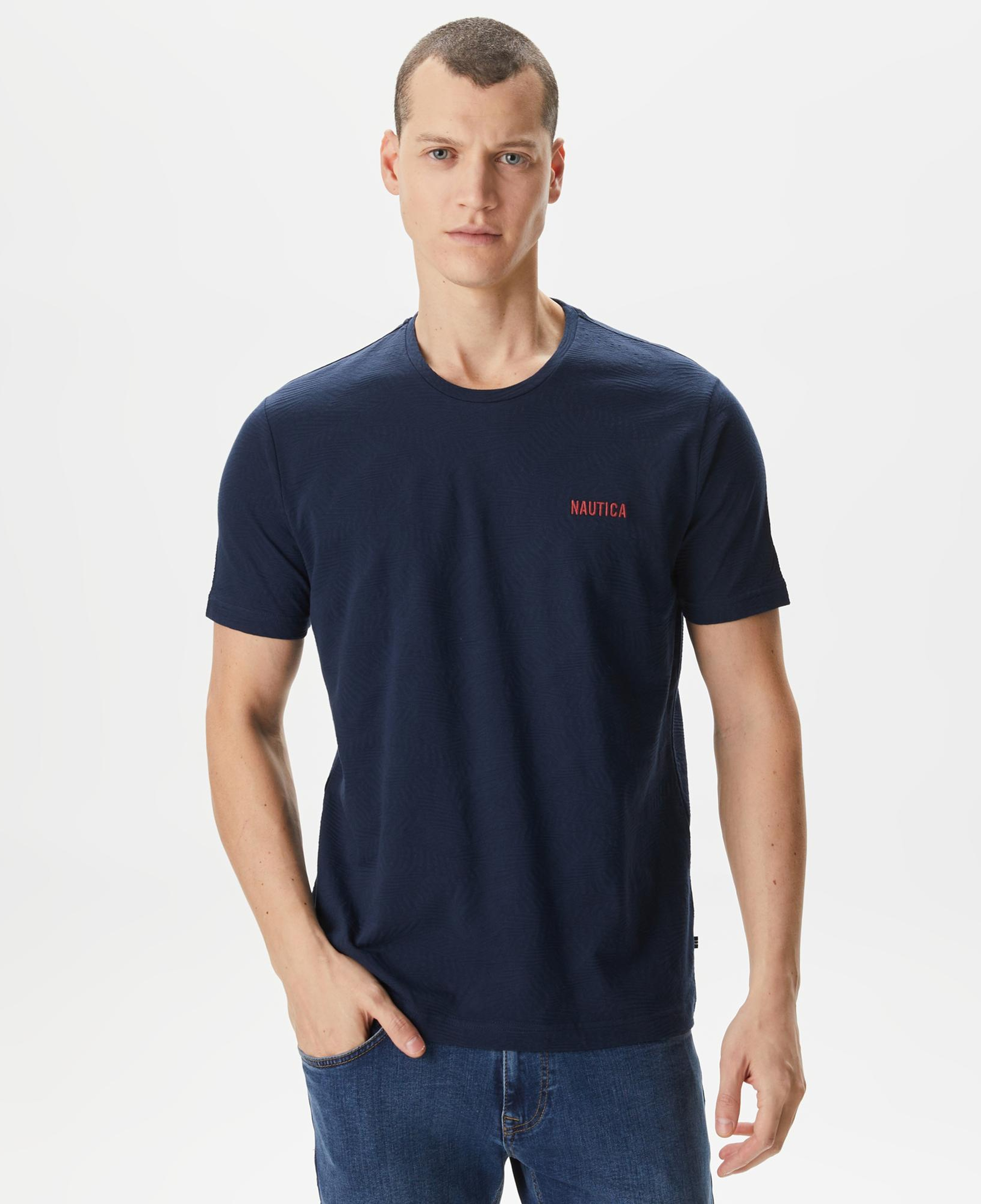 Nautica Erkek Lacivert Standart Fit T-Shirt