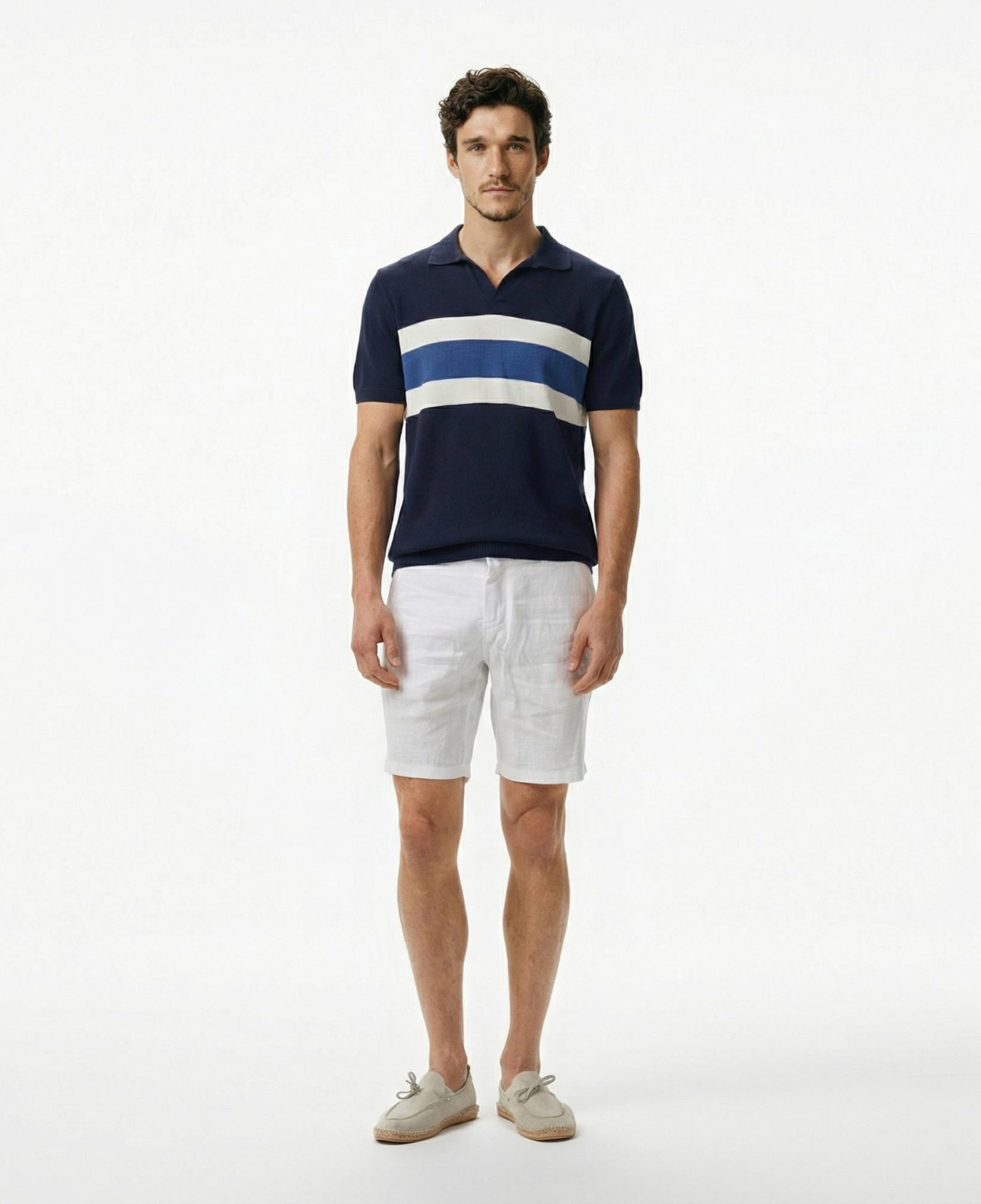 Nautica Erkek Lacivert Classic Fit Çizgili Triko