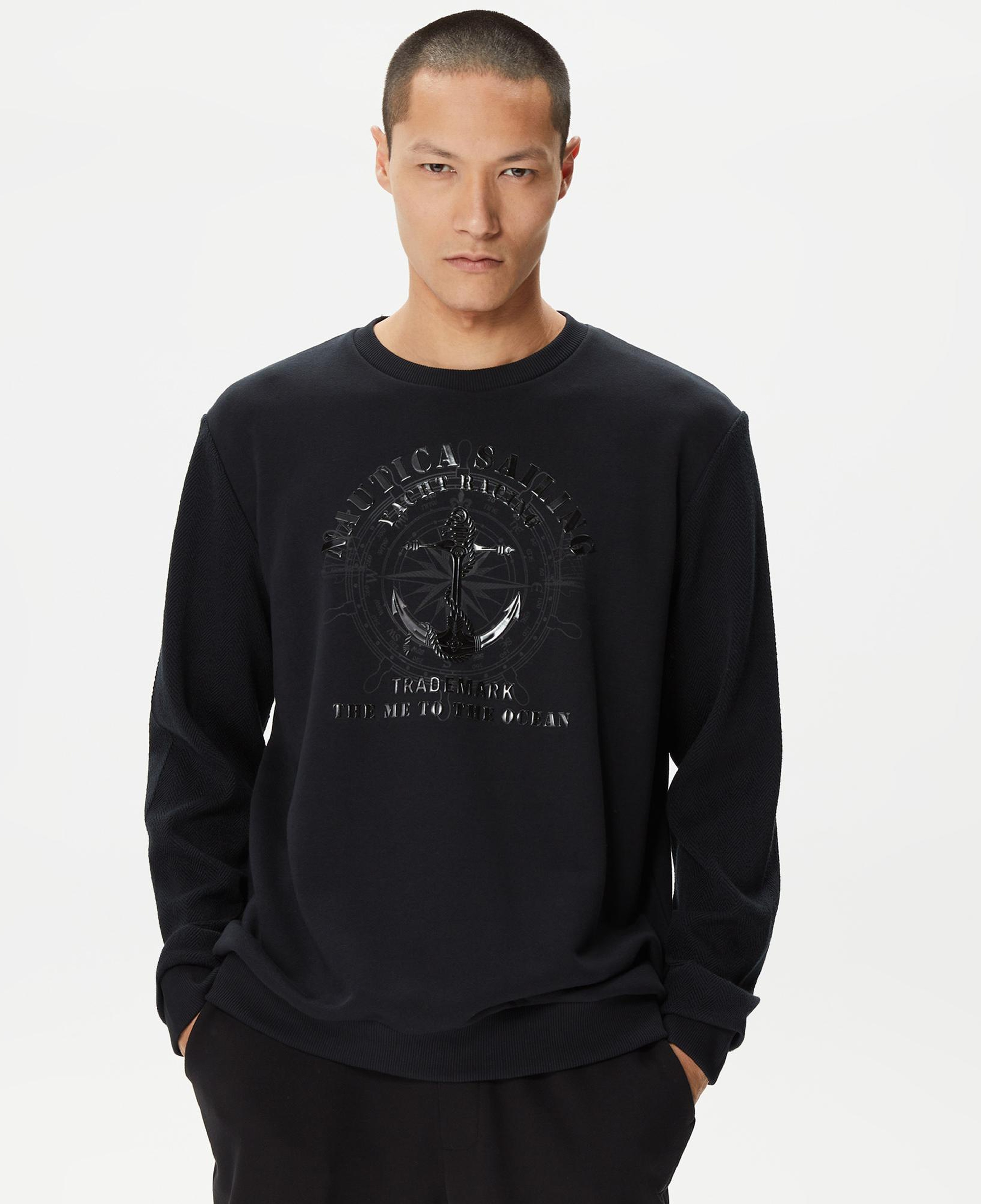 Nautica Erkek Siyah Standart Fit Sweatshirt