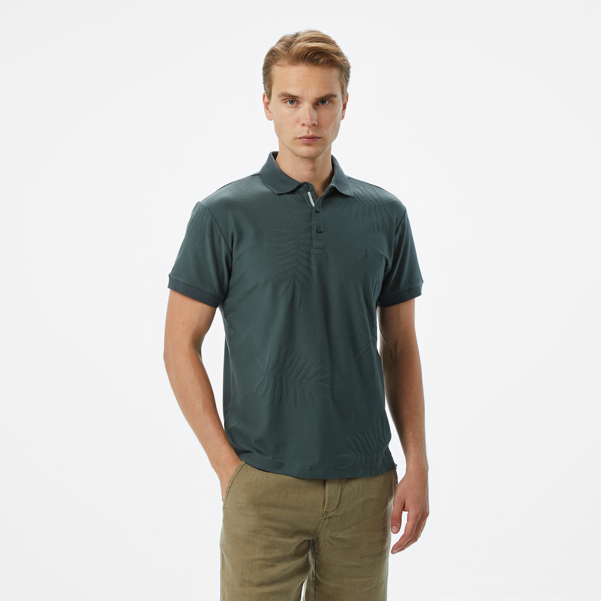 Nautica Erkek Yeşil Classic Fit Desenli Polo