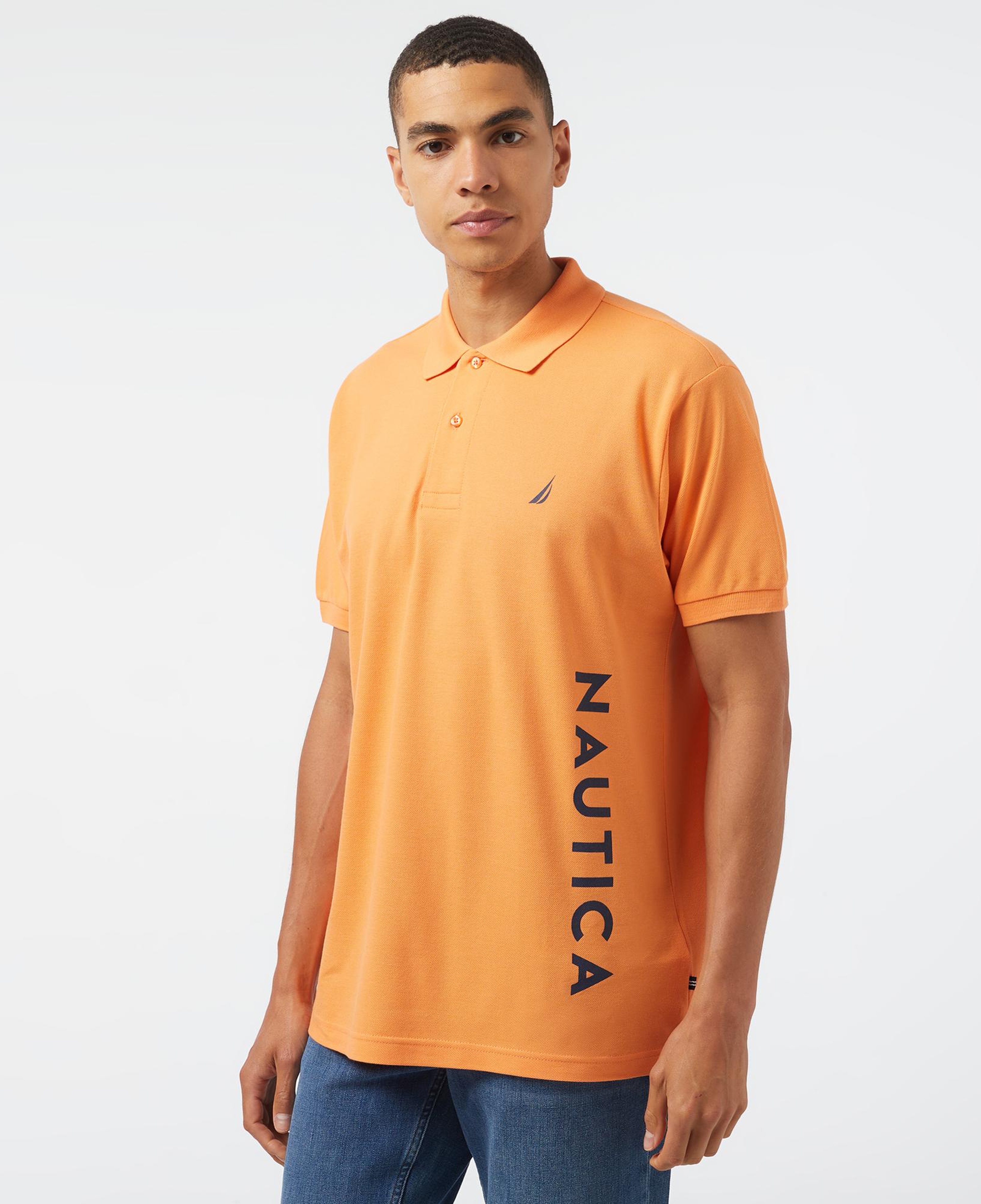 Nautica Erkek Turuncu Classic Fit Kısa Kollu Polo Yaka T-Shirt